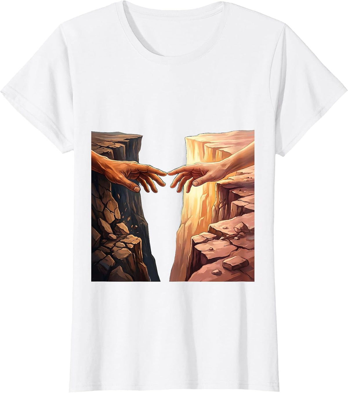 Women's Reaching Hands Suicide Awareness Graphic Design T-Shirt - White