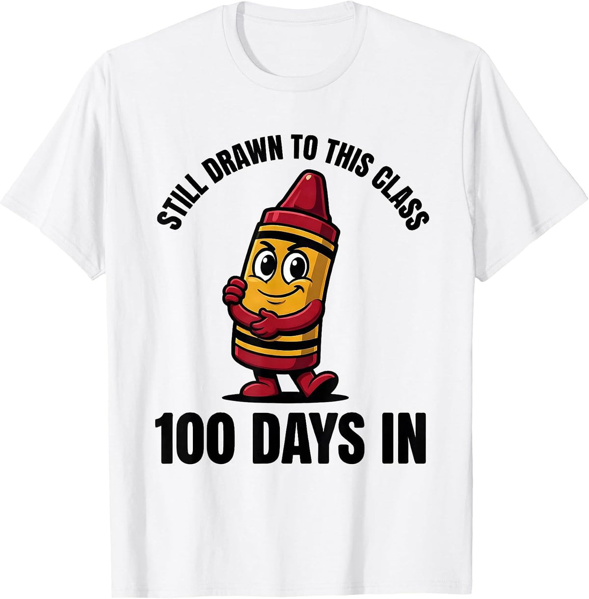 Men's 100 Days In, Still Drawn To This Class Cartoon Teacher T-Shirt - White
