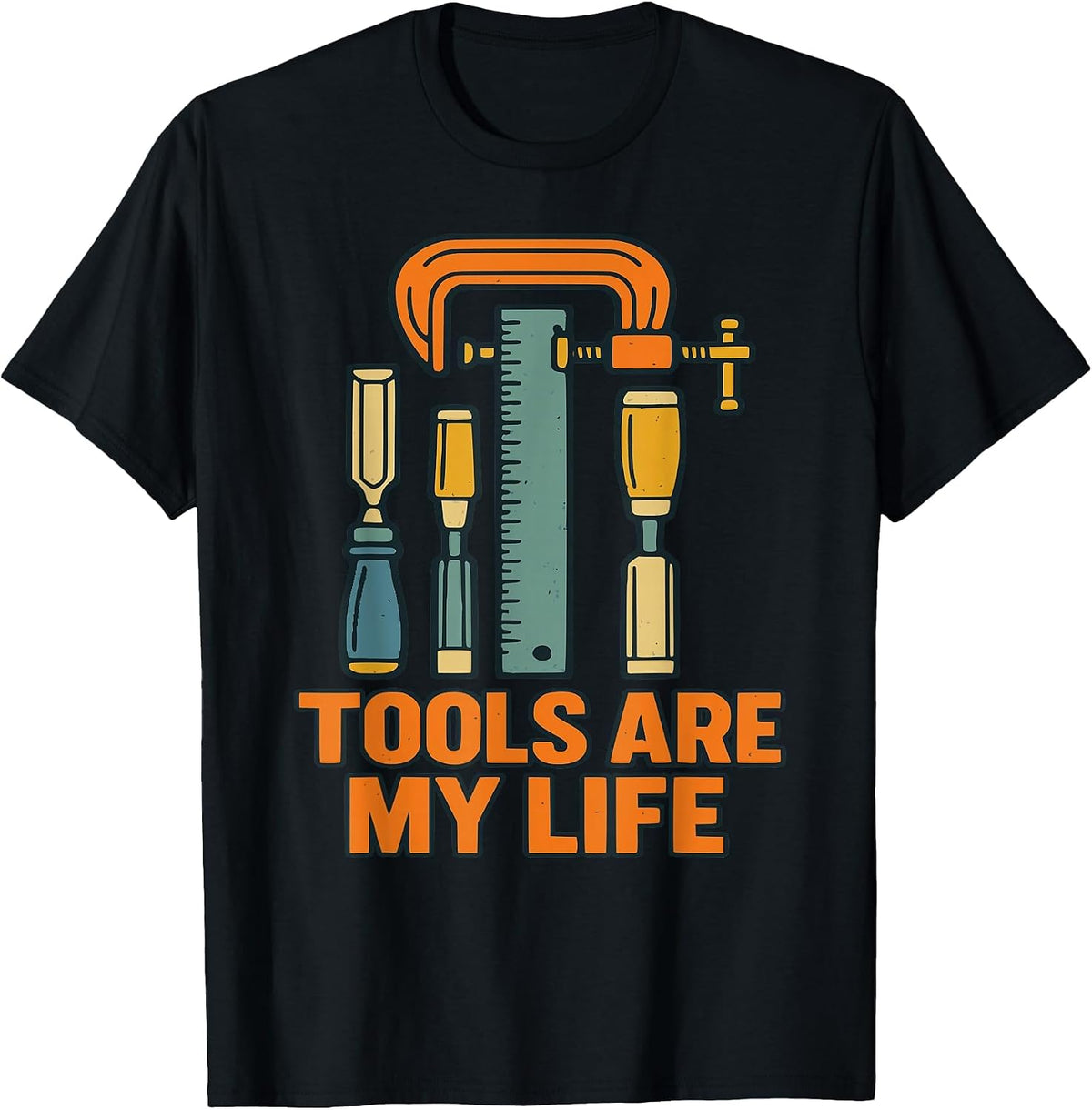 Tools are My Life Woodworker Carpenter DIY Builder Pride T-Shirt - Black