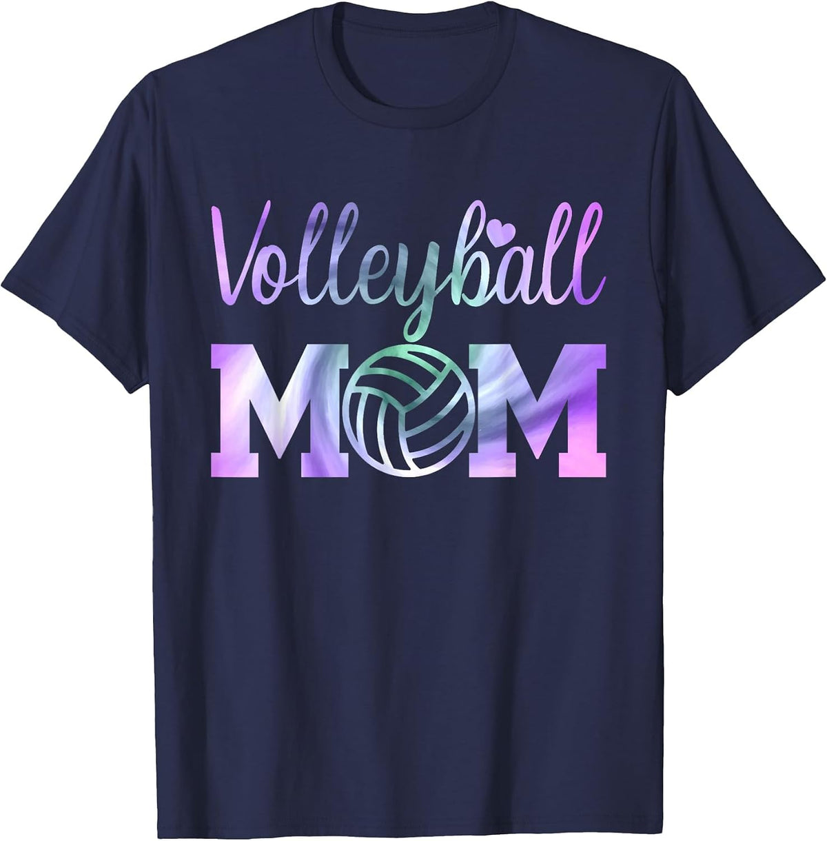 Tie Dye Volleyball Mom for Women Family Team Mommy T-Shirt - Navy Blue