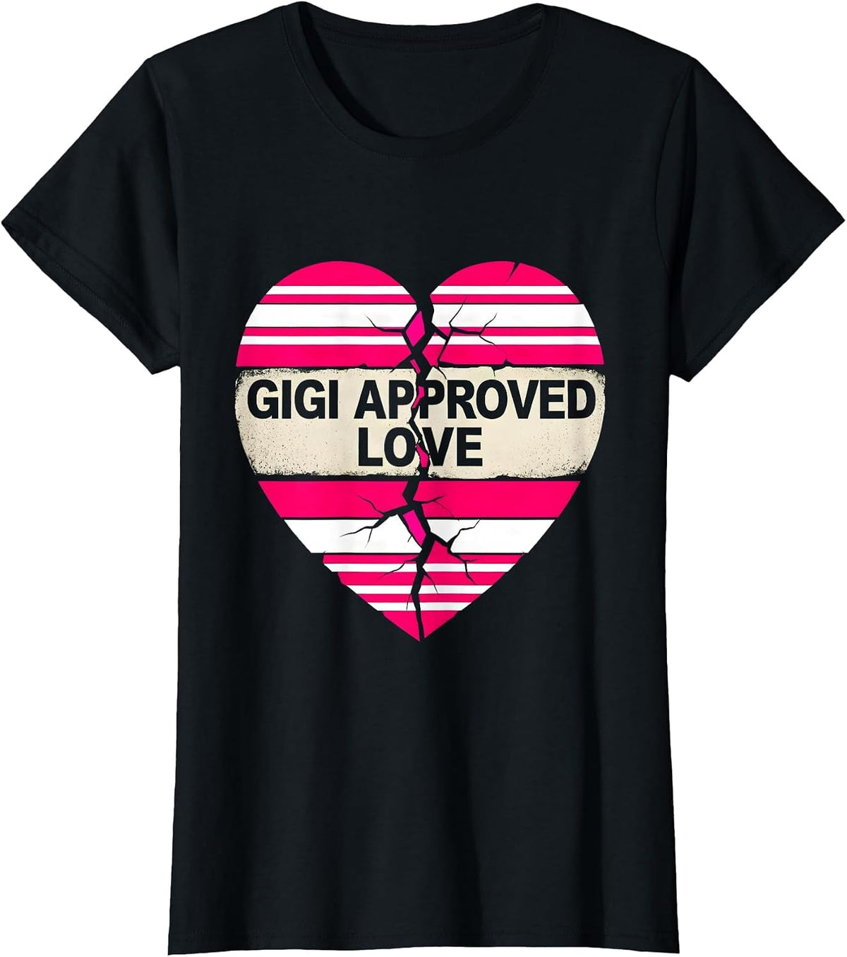 Gigi Approved Love Grandma Gift Design T-Shirt - Black