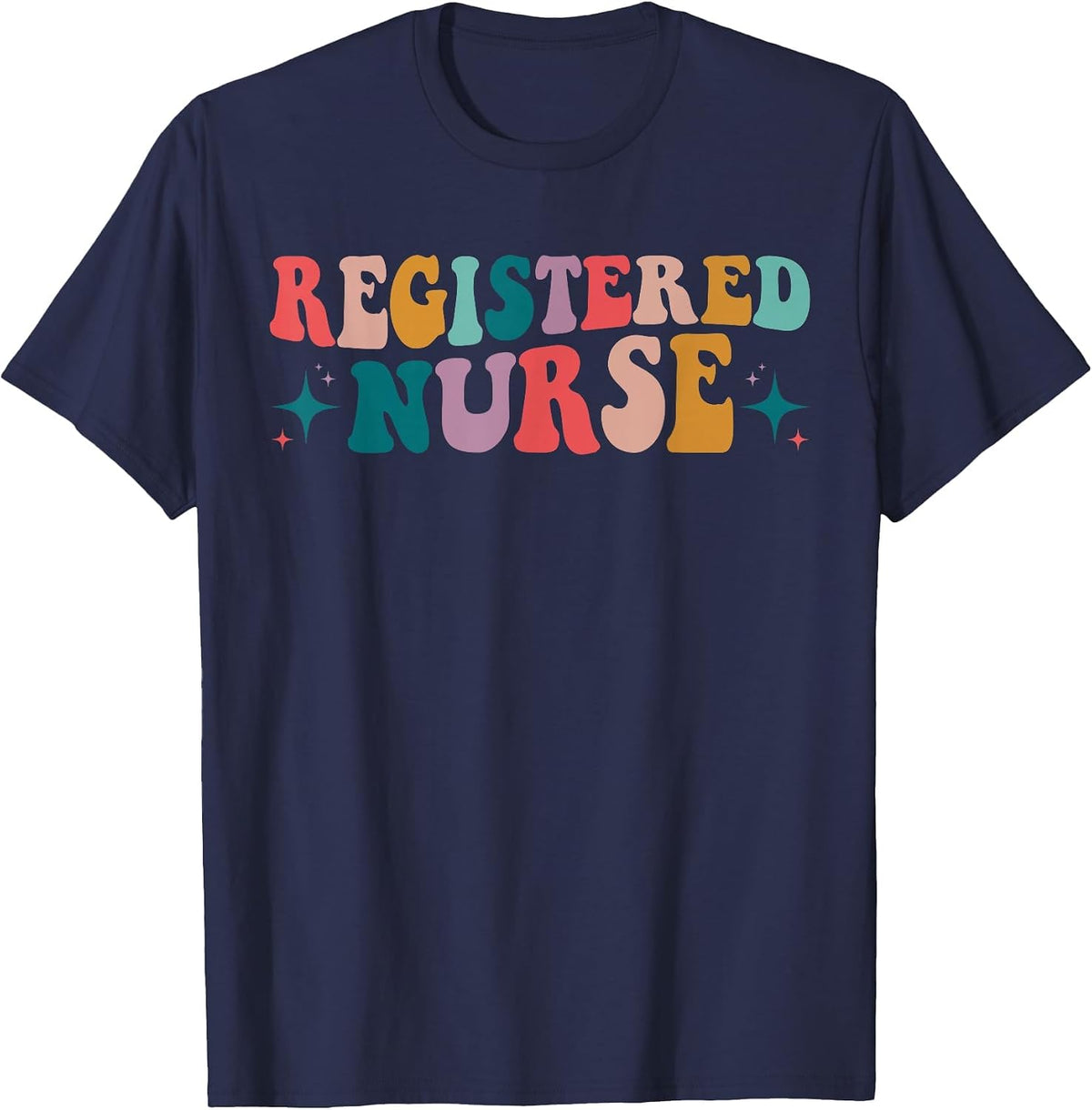 RN Nurse Retro Groovy Registered Nurse Nursing School Women T-Shirt - Navy Blue
