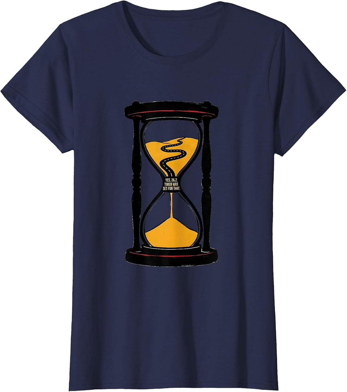 Women's Yes. 26.2. Timer Was Set For That Funny Runner Marathon Gift T-Shirt - Navy Blue