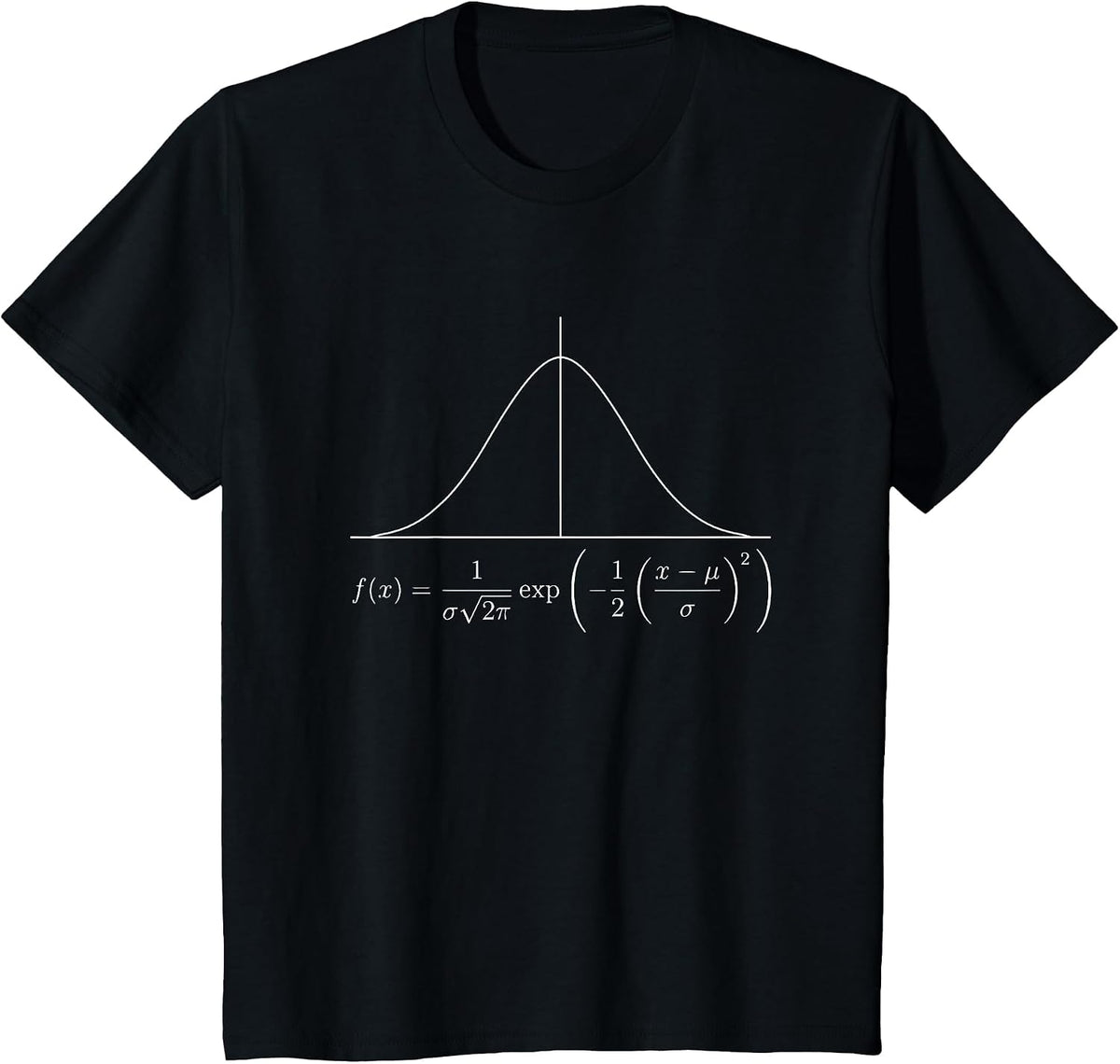 Probability Density Function Normal Distribution Equation T-Shirt - Black
