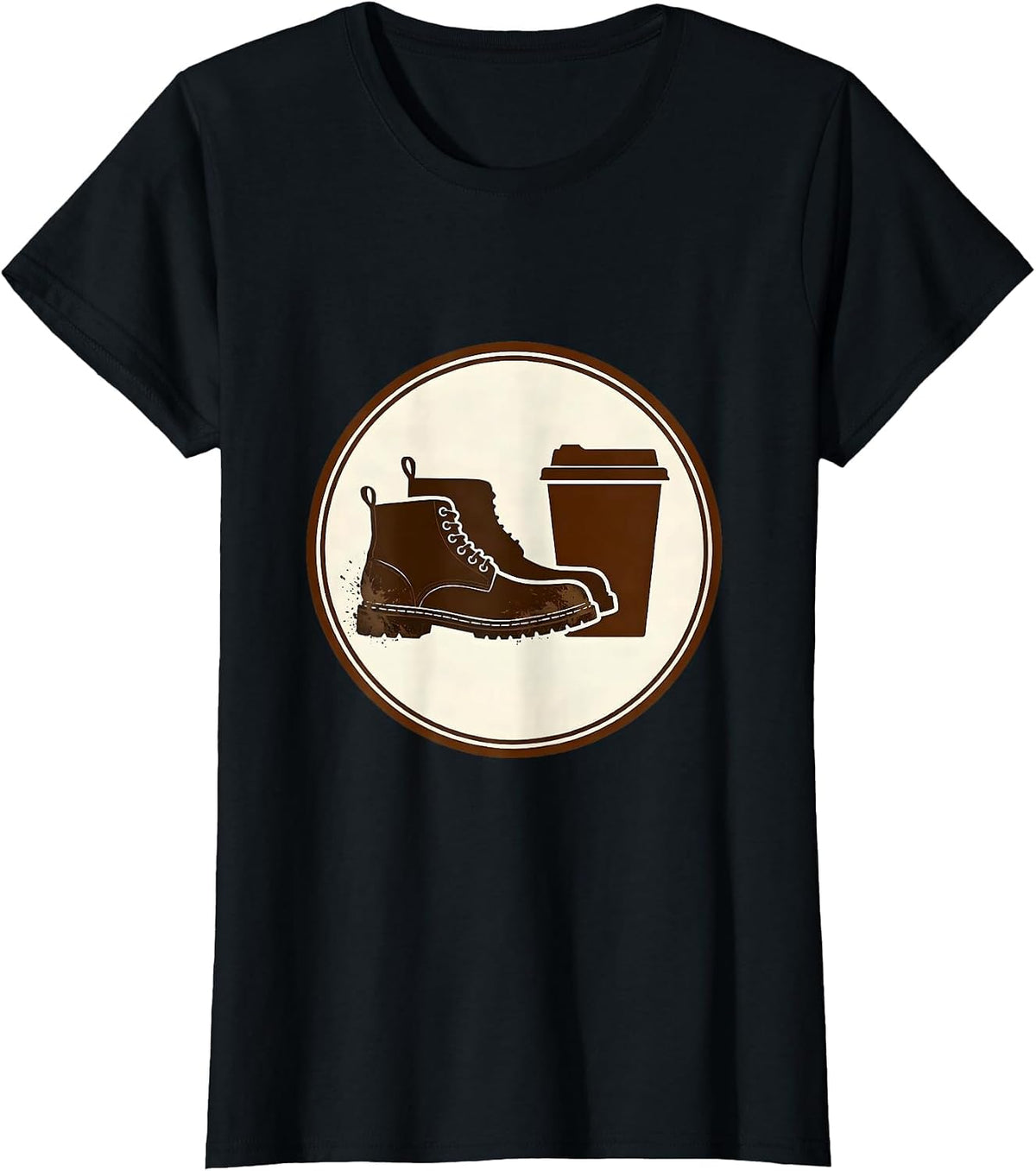 Soccer Dad Muddy Boots and Coffee Illustration T-Shirt - Black