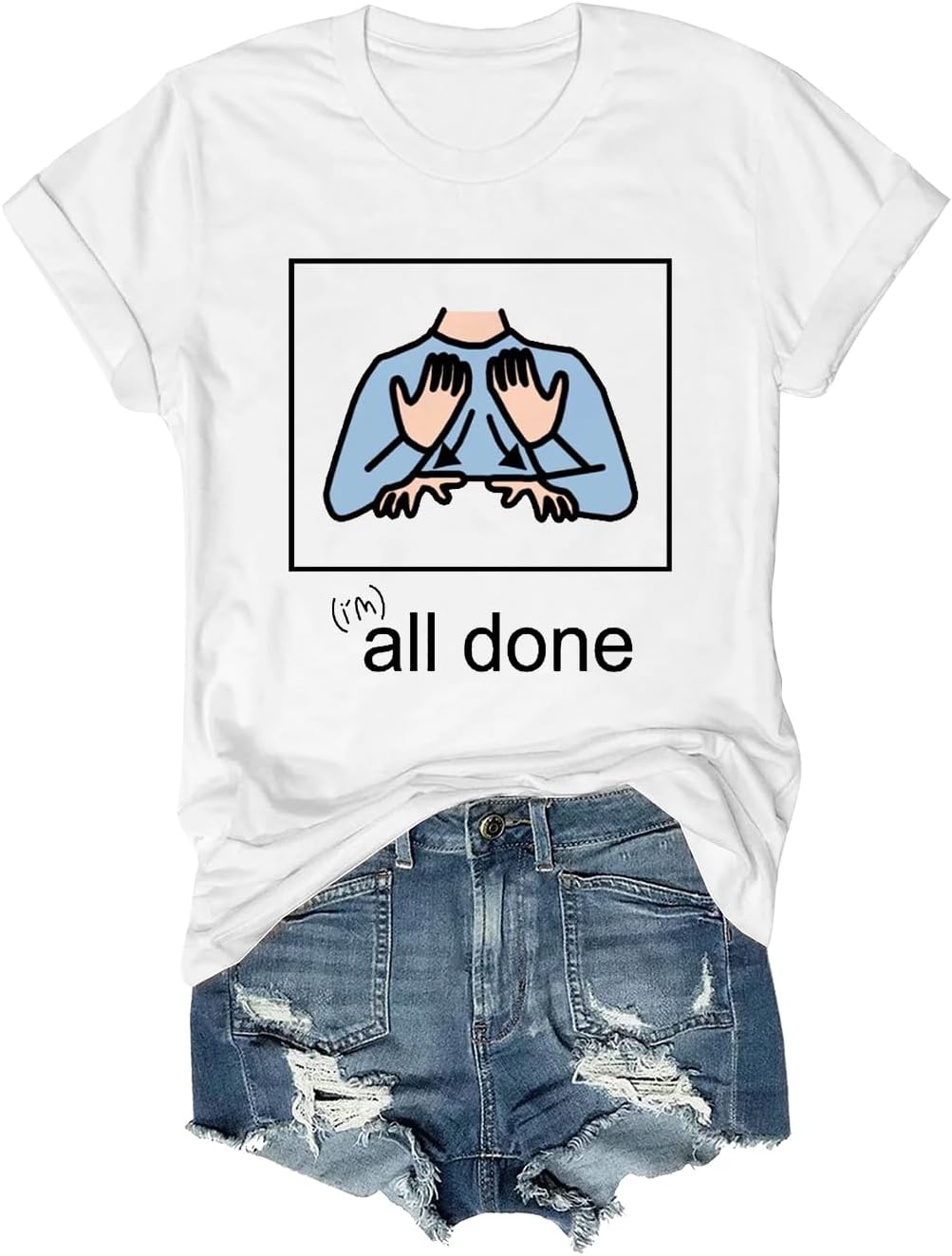 All Done Sped Teacher Unisex Graphic Short Sleeve Shirt T-Shirt Tee - White