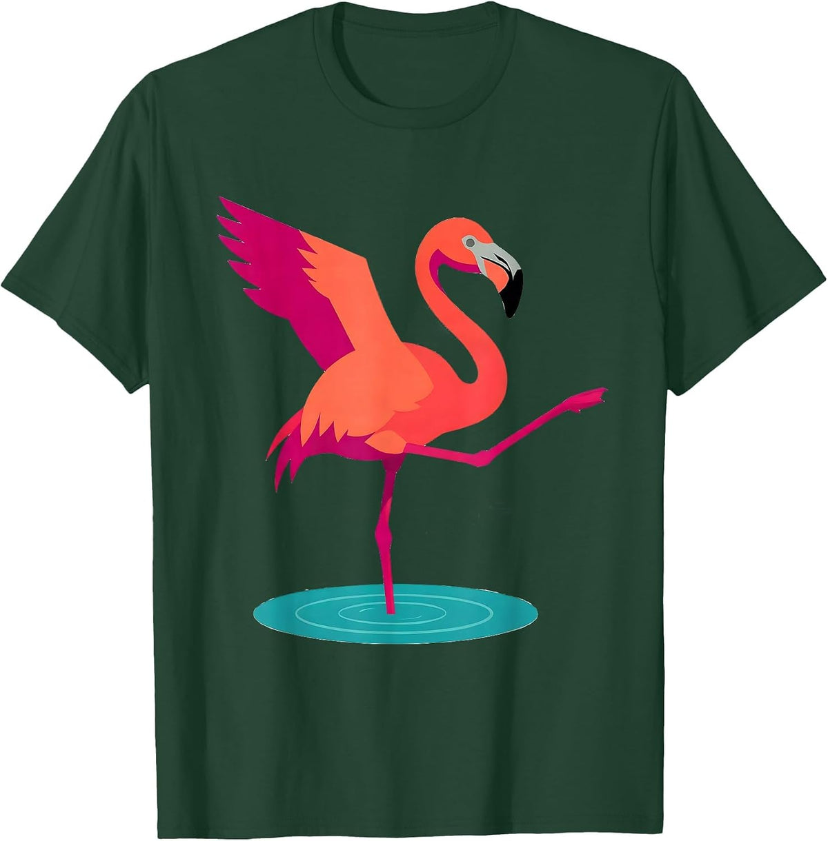 Stubborn Flamingo Funny Animal Humor Bird Lover T-Shirt - Dark Green