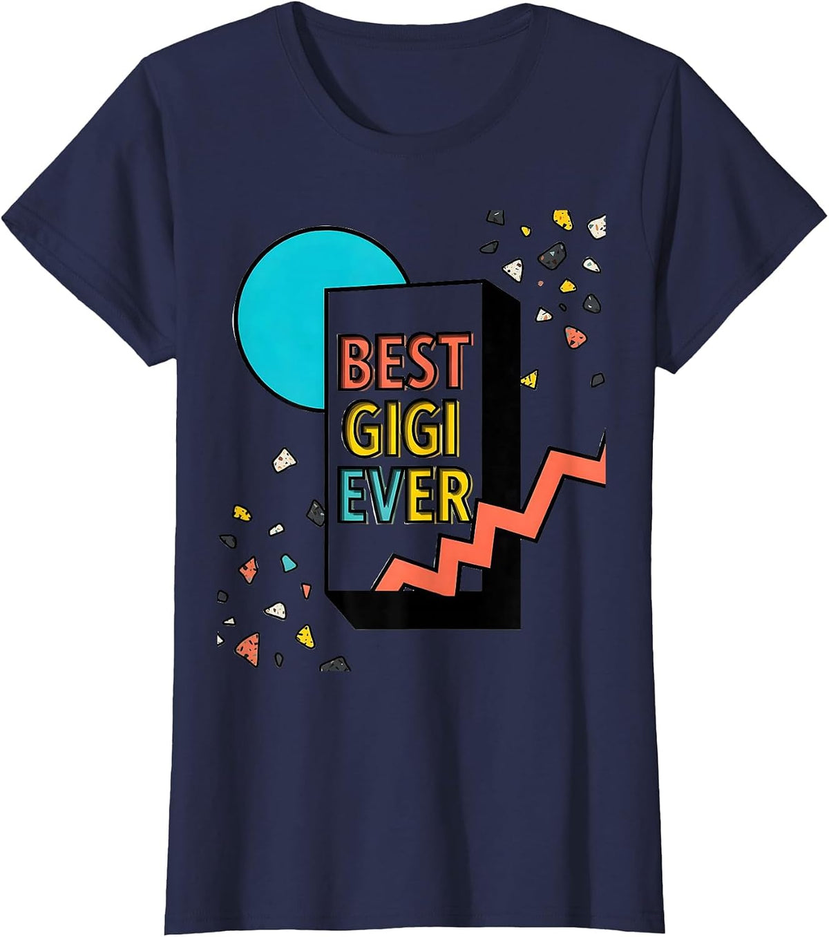 Women's Best Gigi Ever Grandma Pride Design T-Shirt - Navy Blue