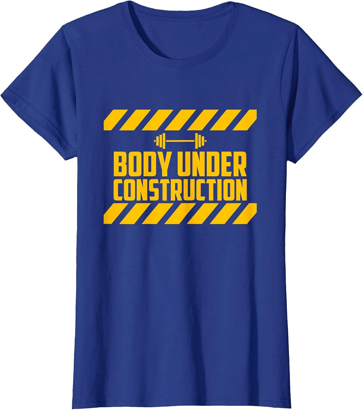 Body Under Construction, Funny Workout, Gym, Bodybuilding T-Shirt - Royal Blue