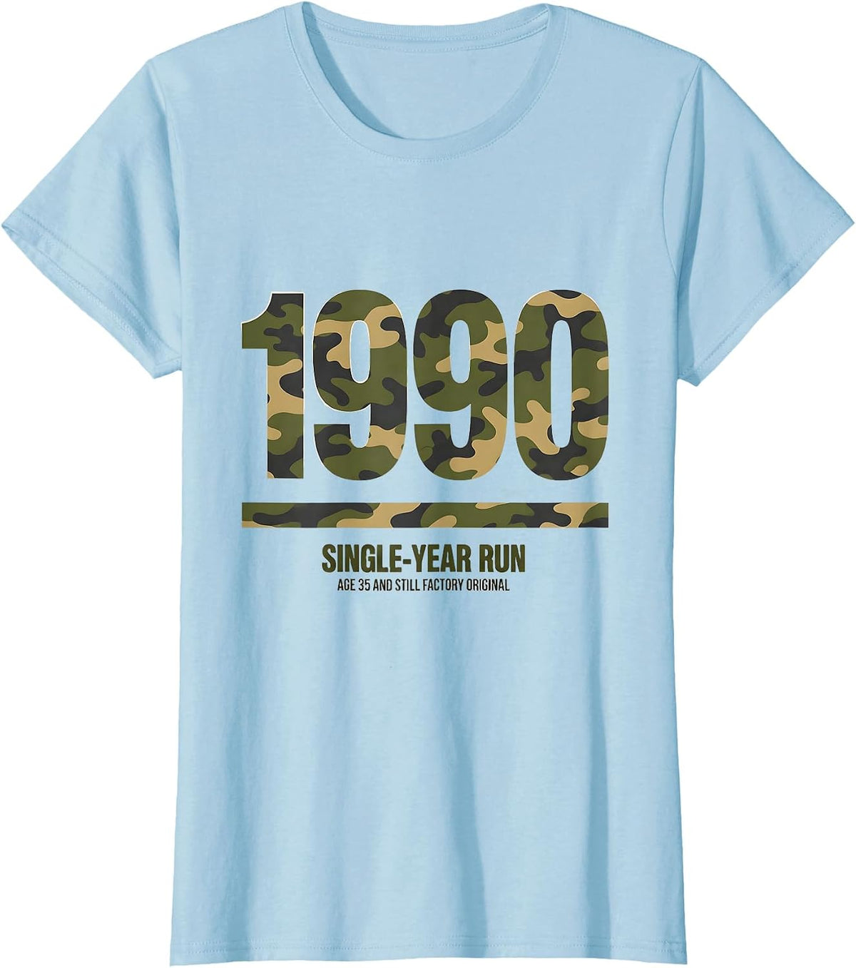 1990 — Single-Year Run — Age 35 And Still Factory Original T-Shirt - Baby Blue