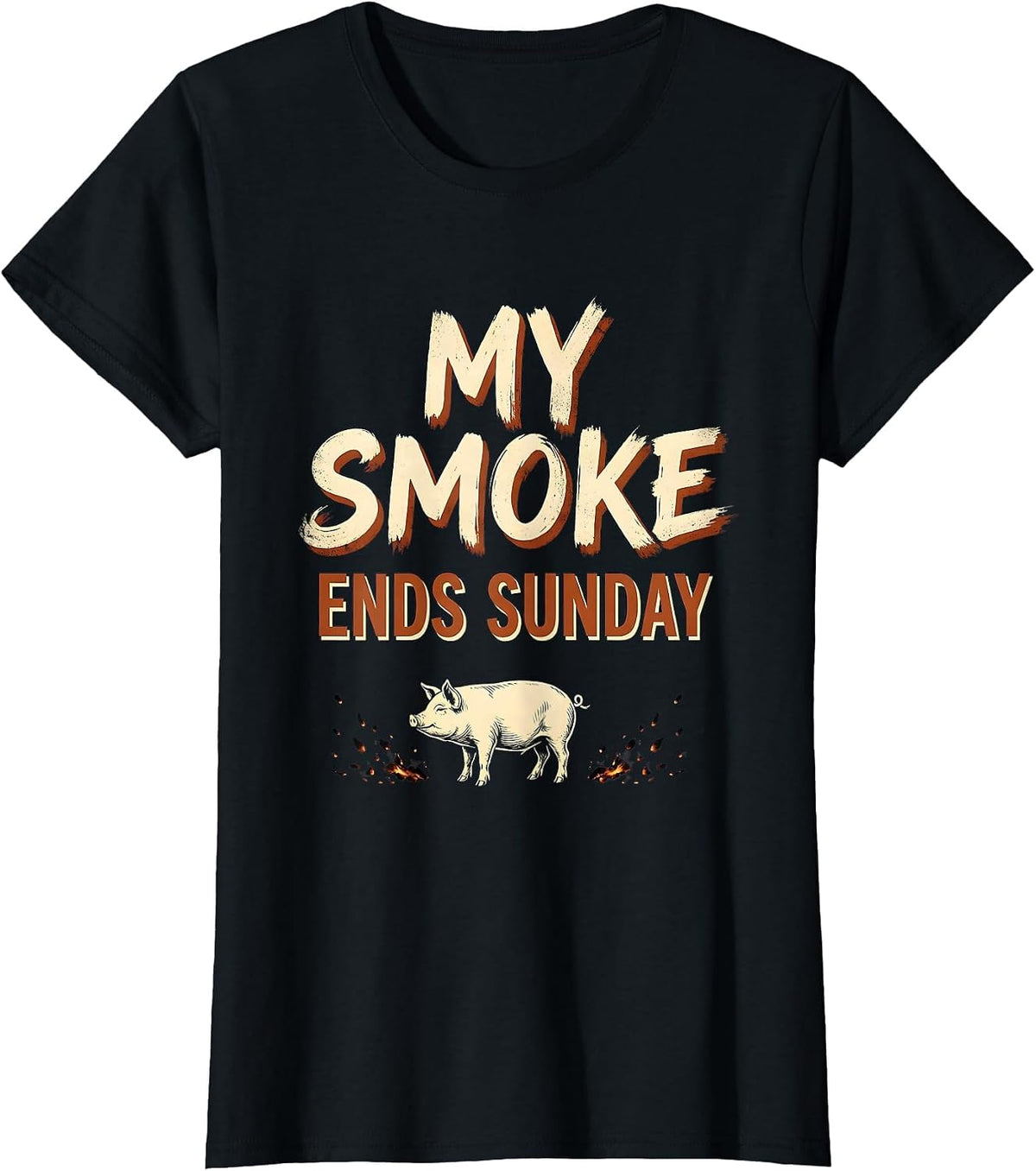 My Smoke Ends Sunday Funny BBQ Cookout Party Dad T-Shirt - Black