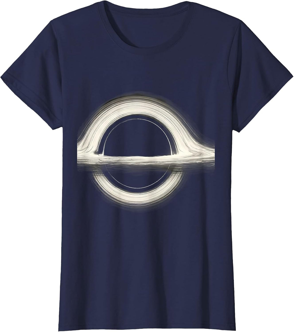 Women's Black Hole Minimalist Physics Science Enthusiast T-Shirt - Navy Blue