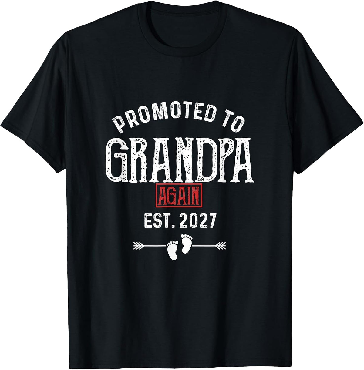 Men's Promoted to Grandpa Again 2027 T-Shirt - Black