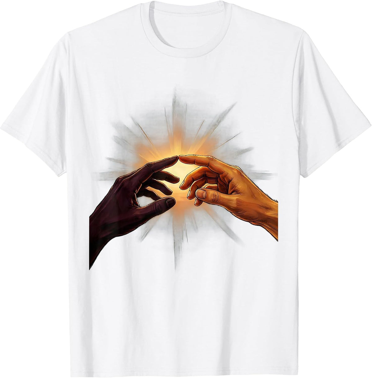 Men's Reaching Hands Suicide Prevention Awareness Design T-Shirt - White