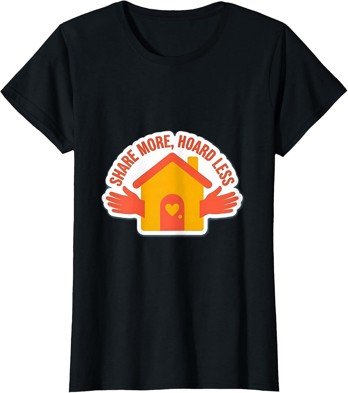 Altruismo House Share More Hoard Less Design T-Shirt - Black