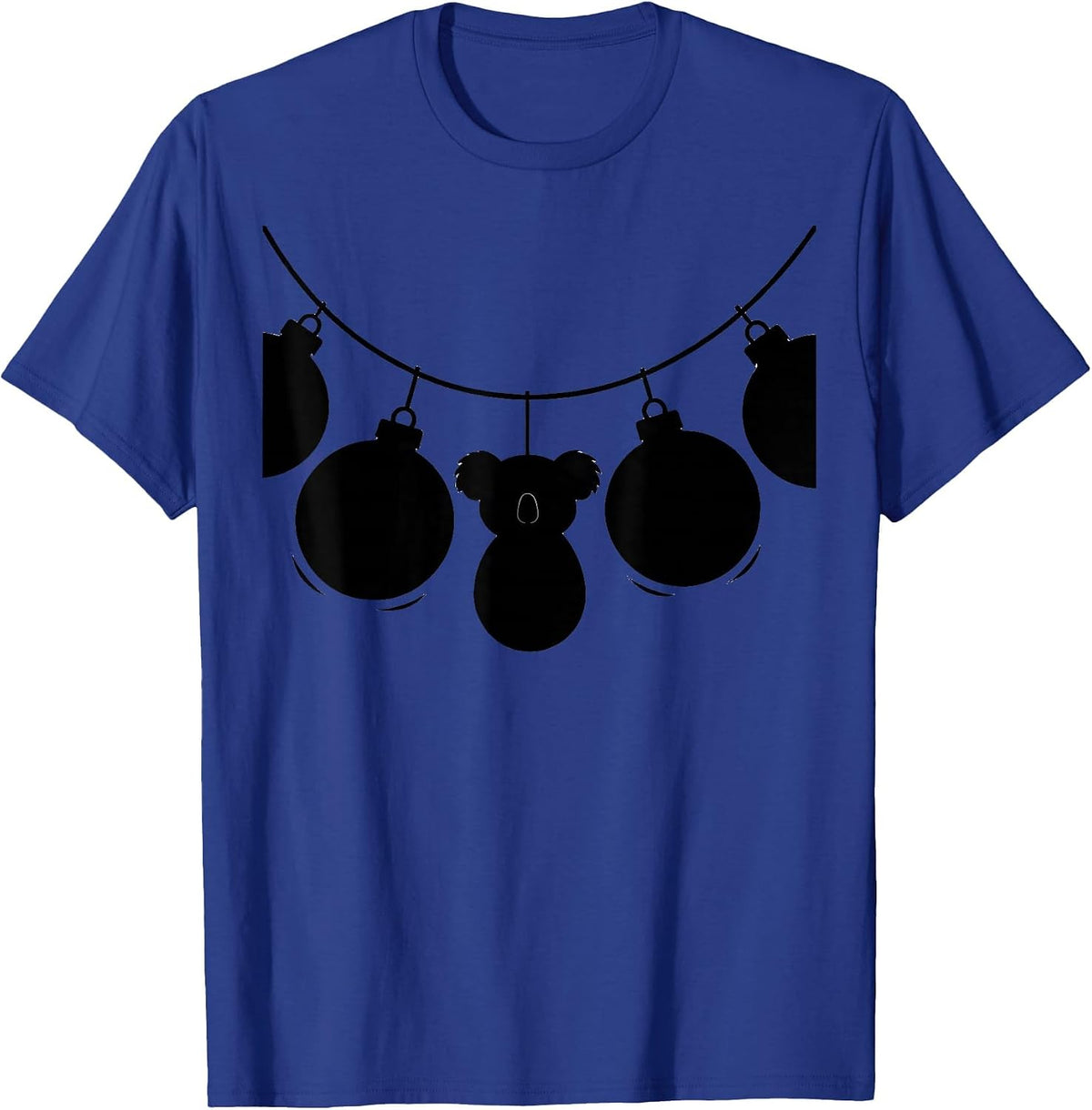 Koala Ornament Silhouette Cute Holiday Novelty T-Shirt - Royal Blue
