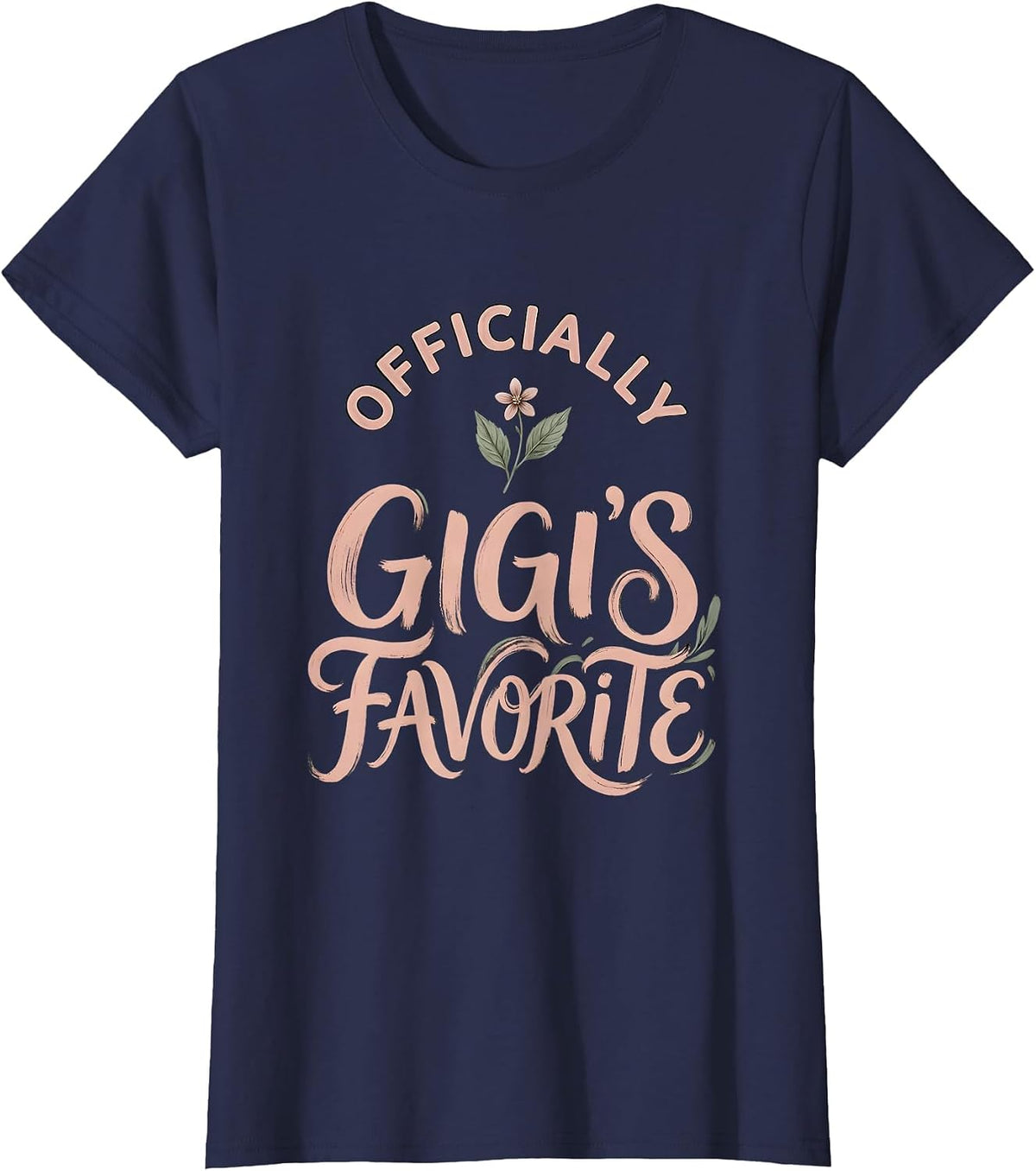 Women's Officially Gigi's Favorite Boho Typography Grandma Gift T-Shirt - Navy Blue