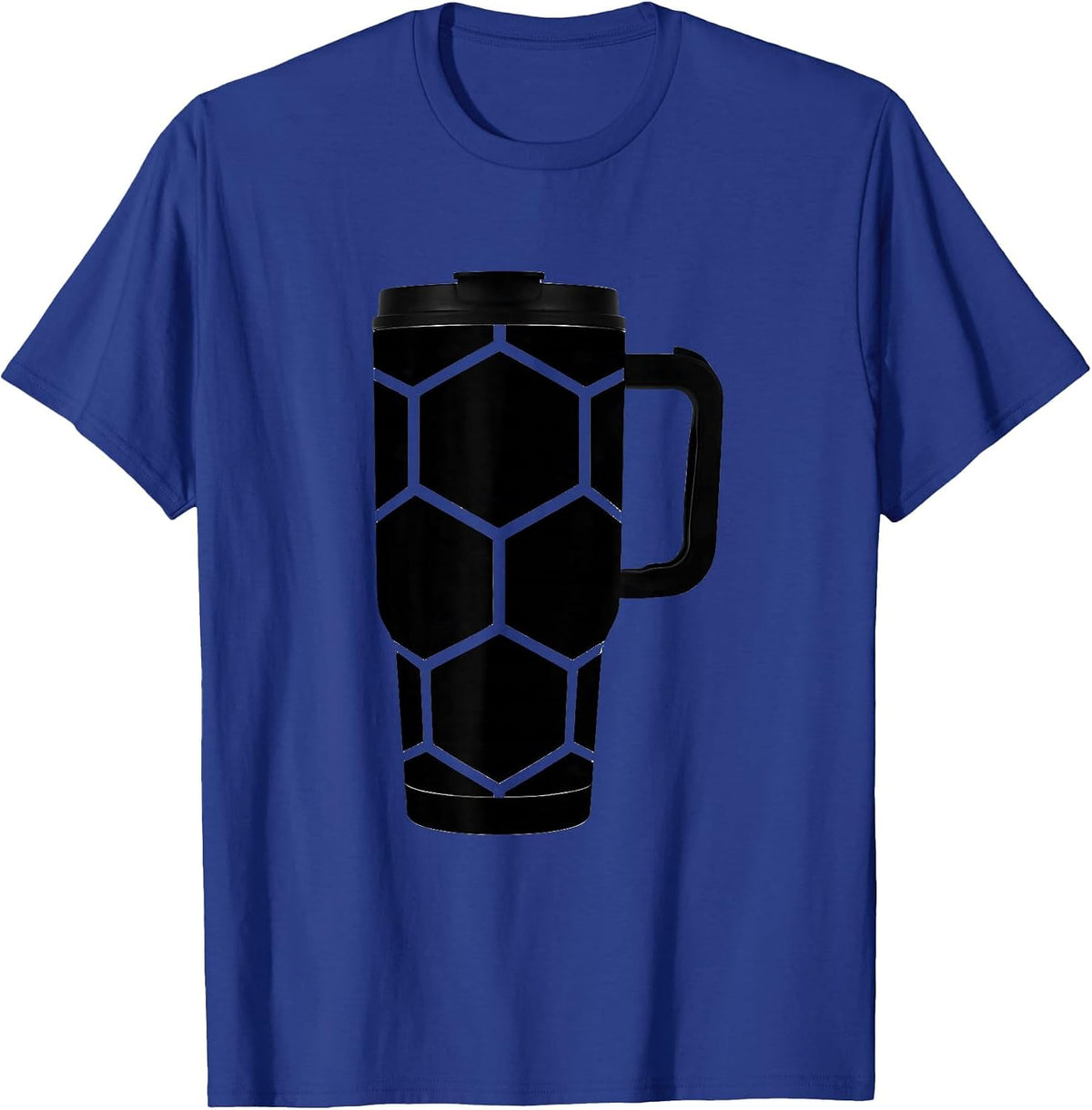 Soccer Dad Travel Mug Ball Graphic Tee T-Shirt - Royal Blue