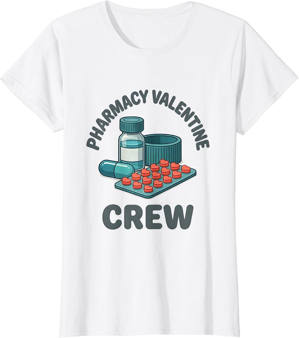 Pharmacy Valentine Crew Funny Pharmacy Technician Valentines T-Shirt - White