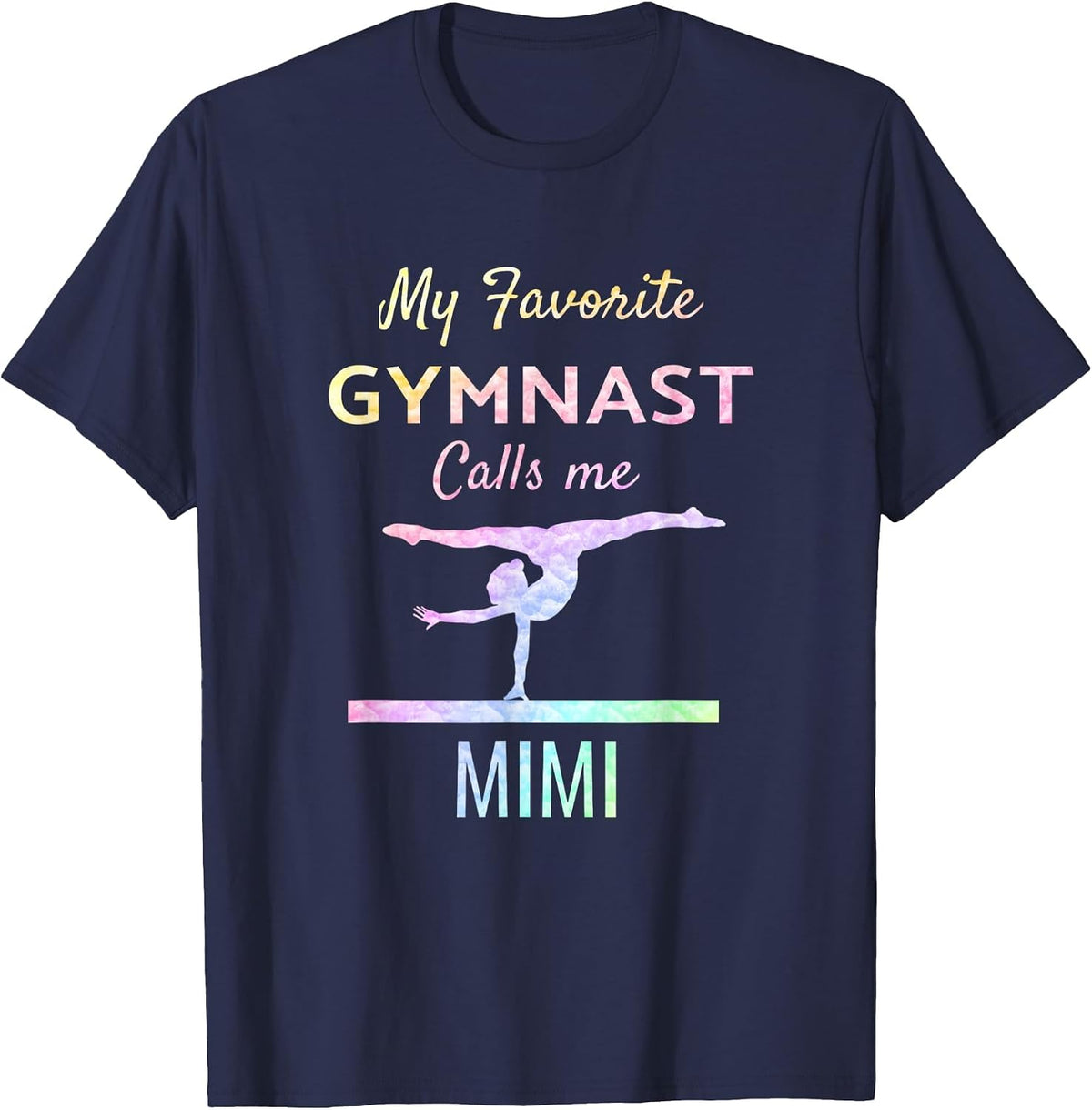 My Favorite Gymnast Calls Me Mimi Proud Gymnastics Grandma T-Shirt - Navy Blue