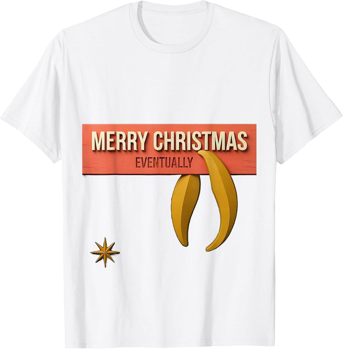 Men's Merry Christmas, Eventually Midcentury Modern Sloth Lover T-Shirt - White