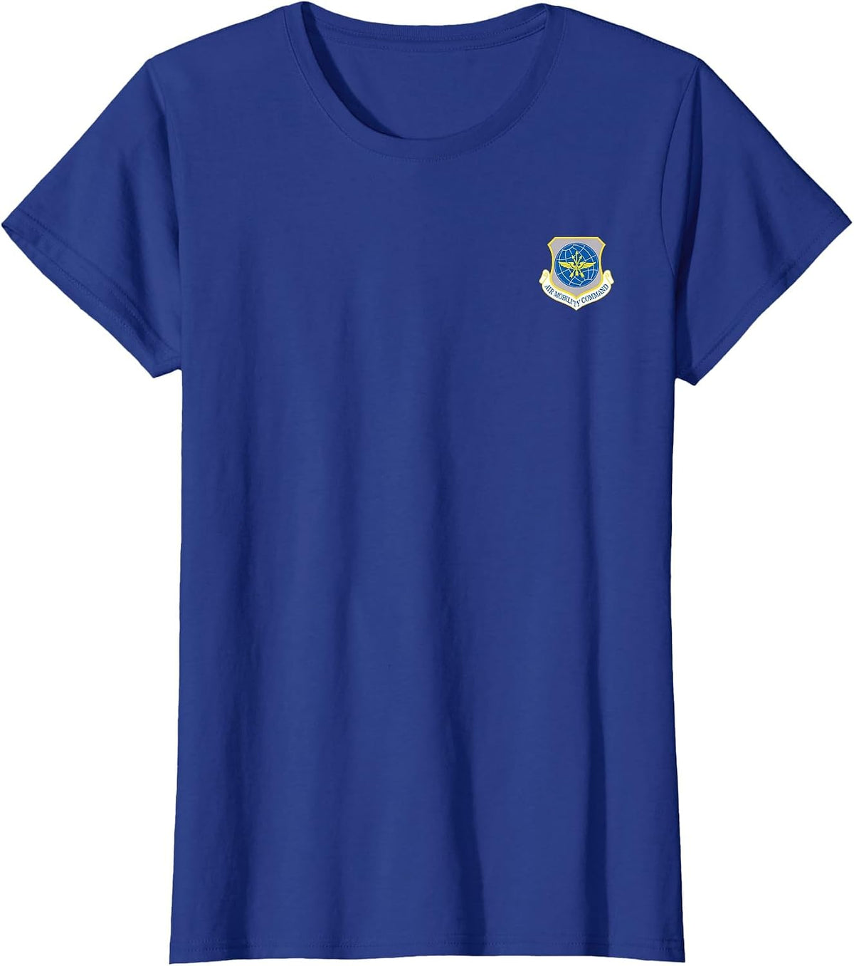 Air Mobility Command Veteran Soldier Vintage Small Logo T-Shirt - Royal Blue