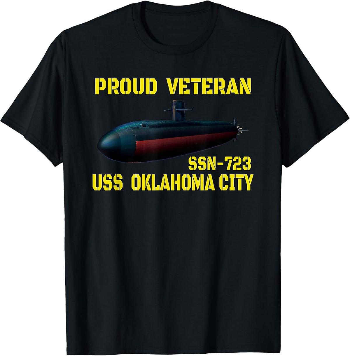 USS Oklahoma City SSN-723 Submarine Veterans Day Fathers Day T-Shirt - Black