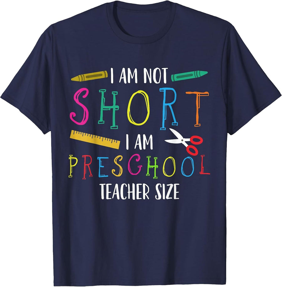 Preschool Teacher Short Pre-K Teacher T-Shirt - Navy Blue