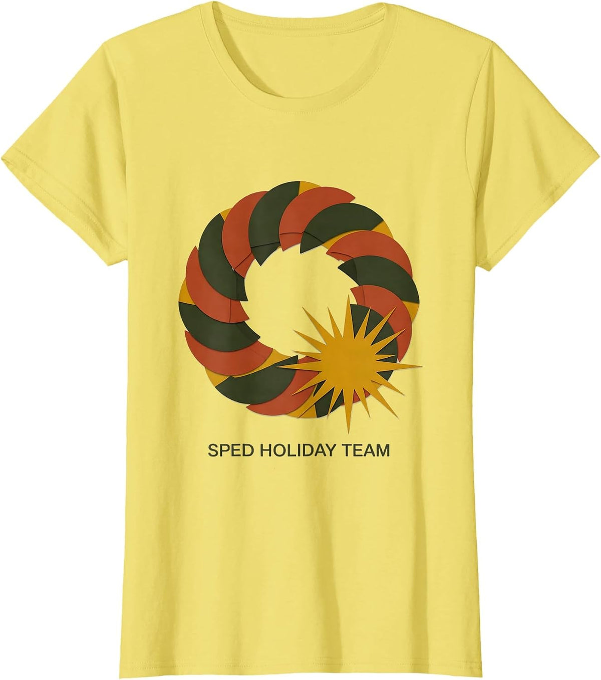 SPED Holiday Team Midcentury Modern Christmas Special Ed T-Shirt - Lemon Yellow