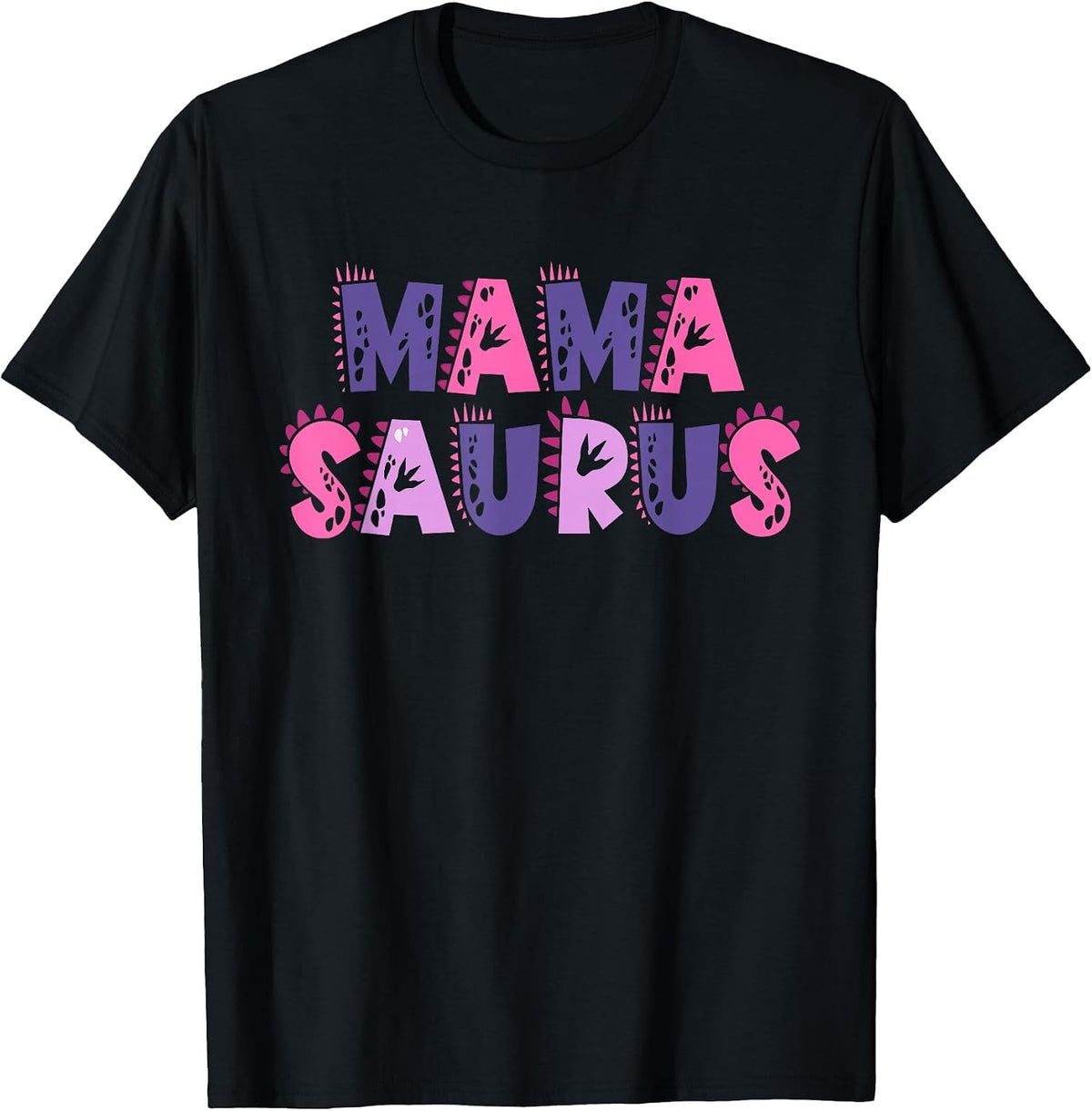 Mama Saurus Matching Family Birthday Dinosaur Men Women Kid T-Shirt - Black