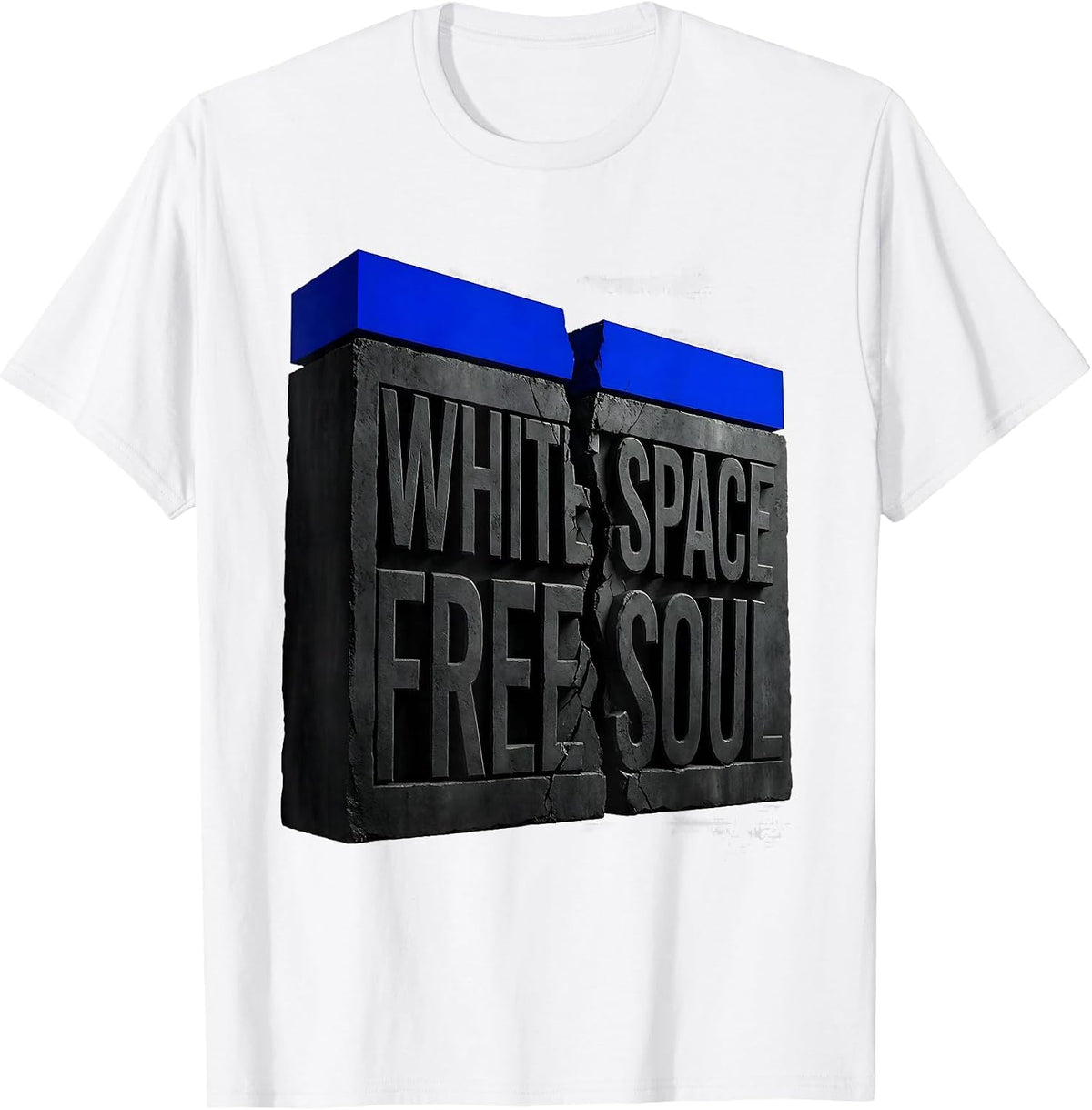 Men's White Space Free Soul Freedom Graphic Design T-Shirt - White