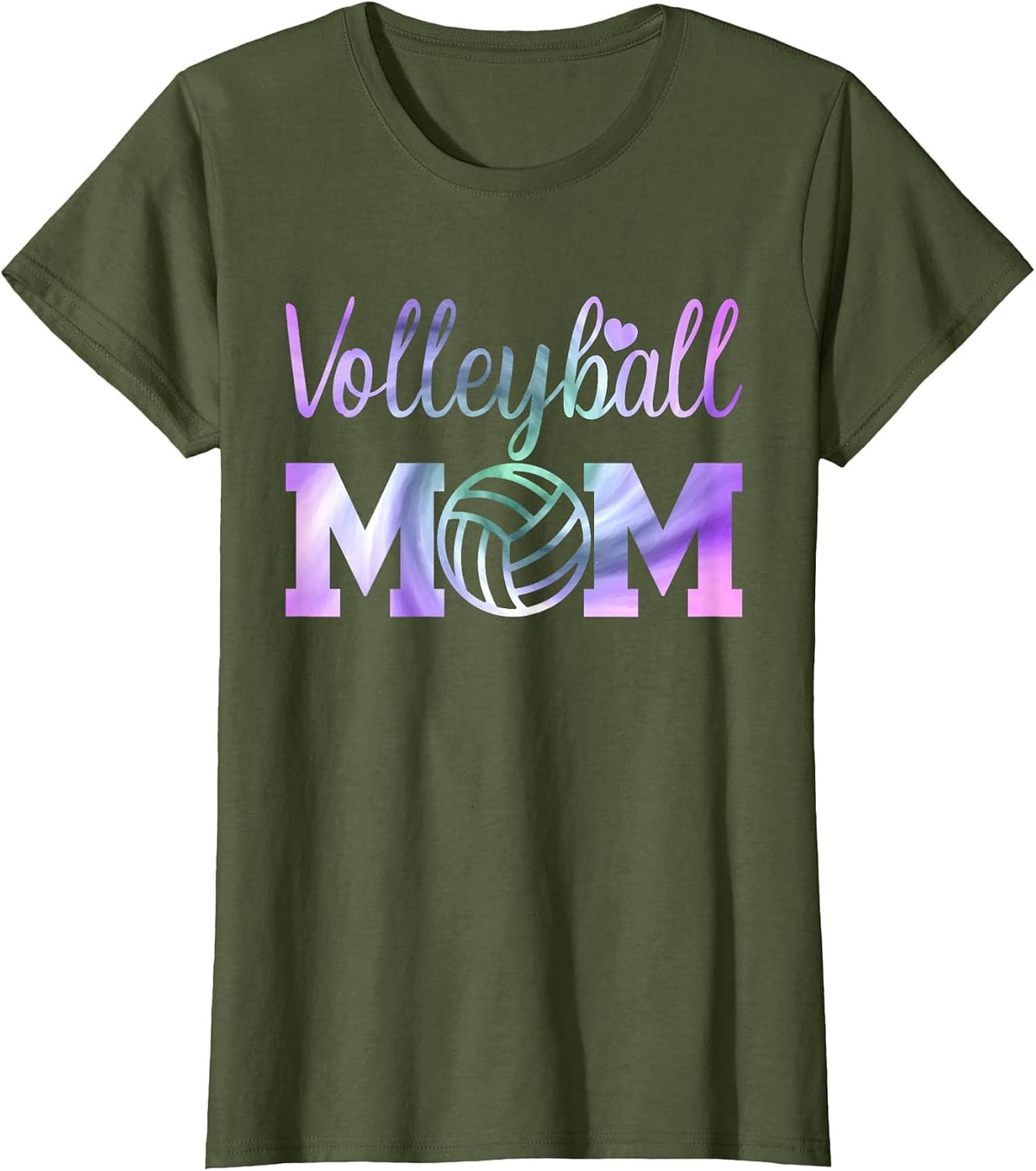Tie Dye Volleyball Mom for Women Family Team Mommy T-Shirt - Olive Green