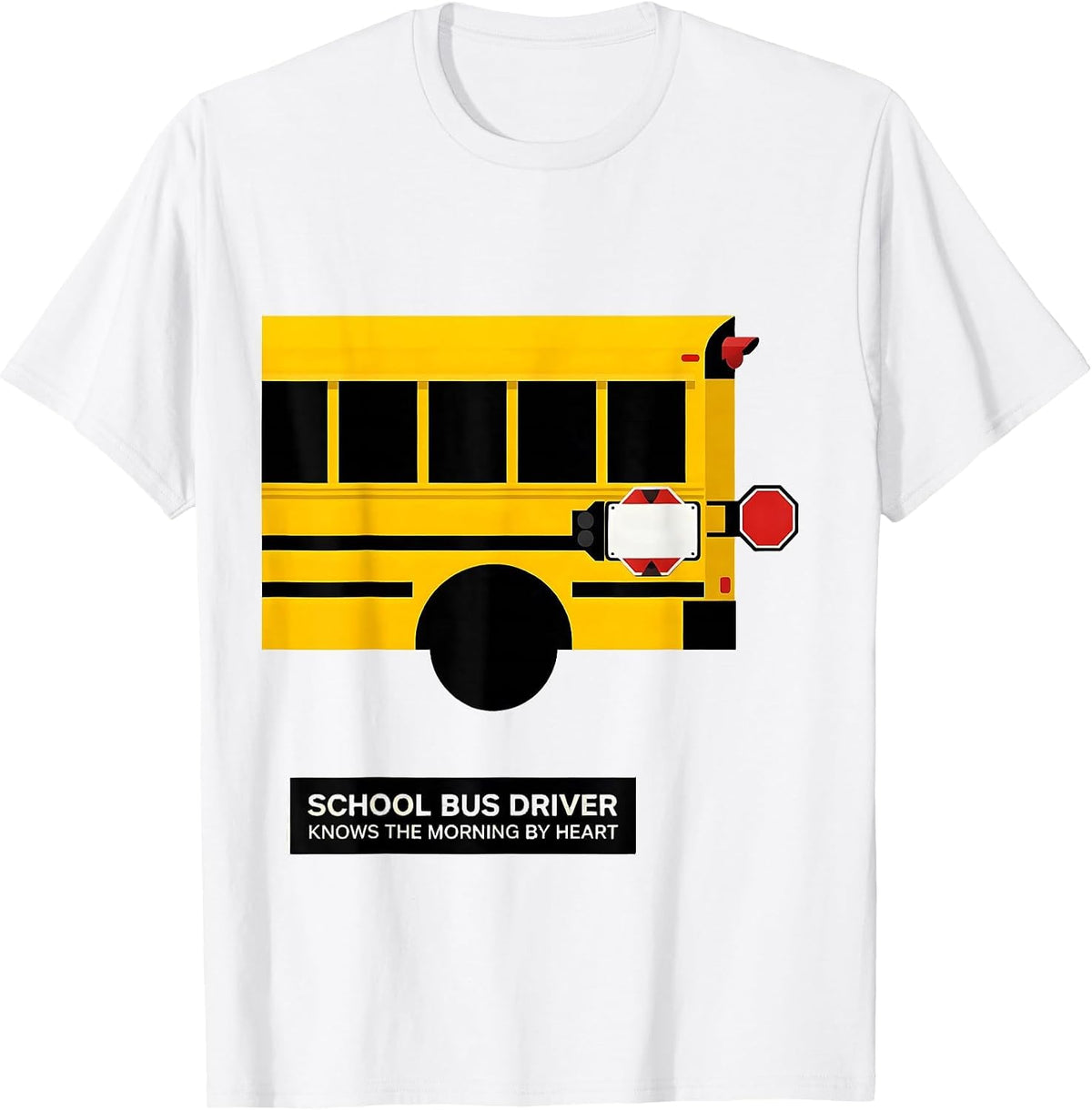 Men's School Bus Driver, Knows The Morning By Heart Funny T-Shirt - White