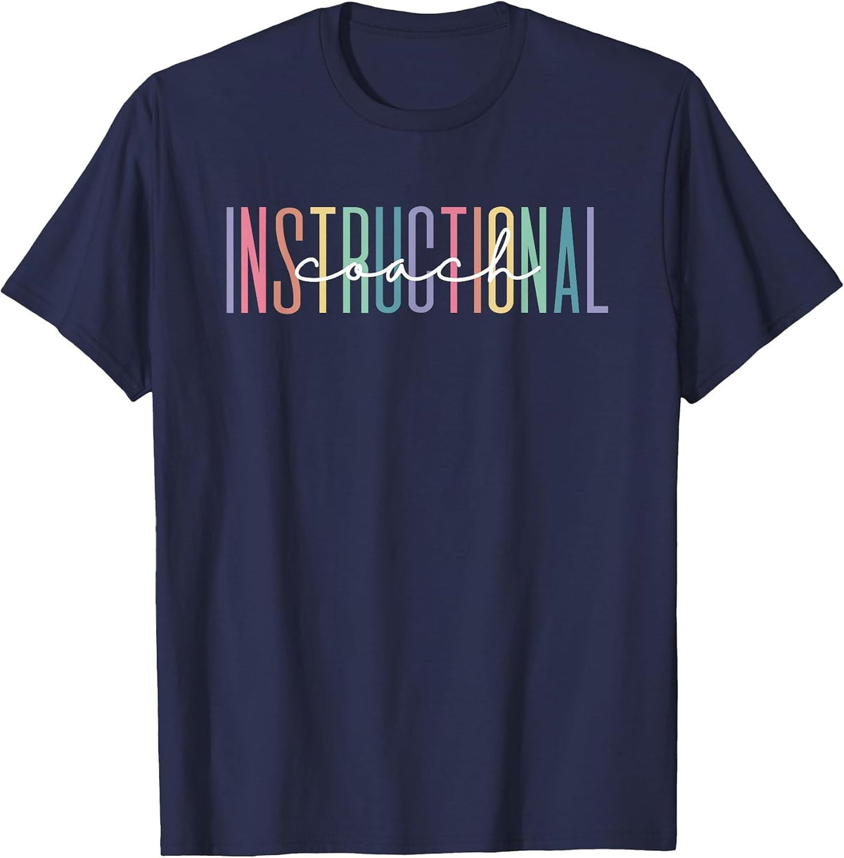 Instructional Coach School Cute Academic Specialist Teacher T-Shirt - Navy Blue