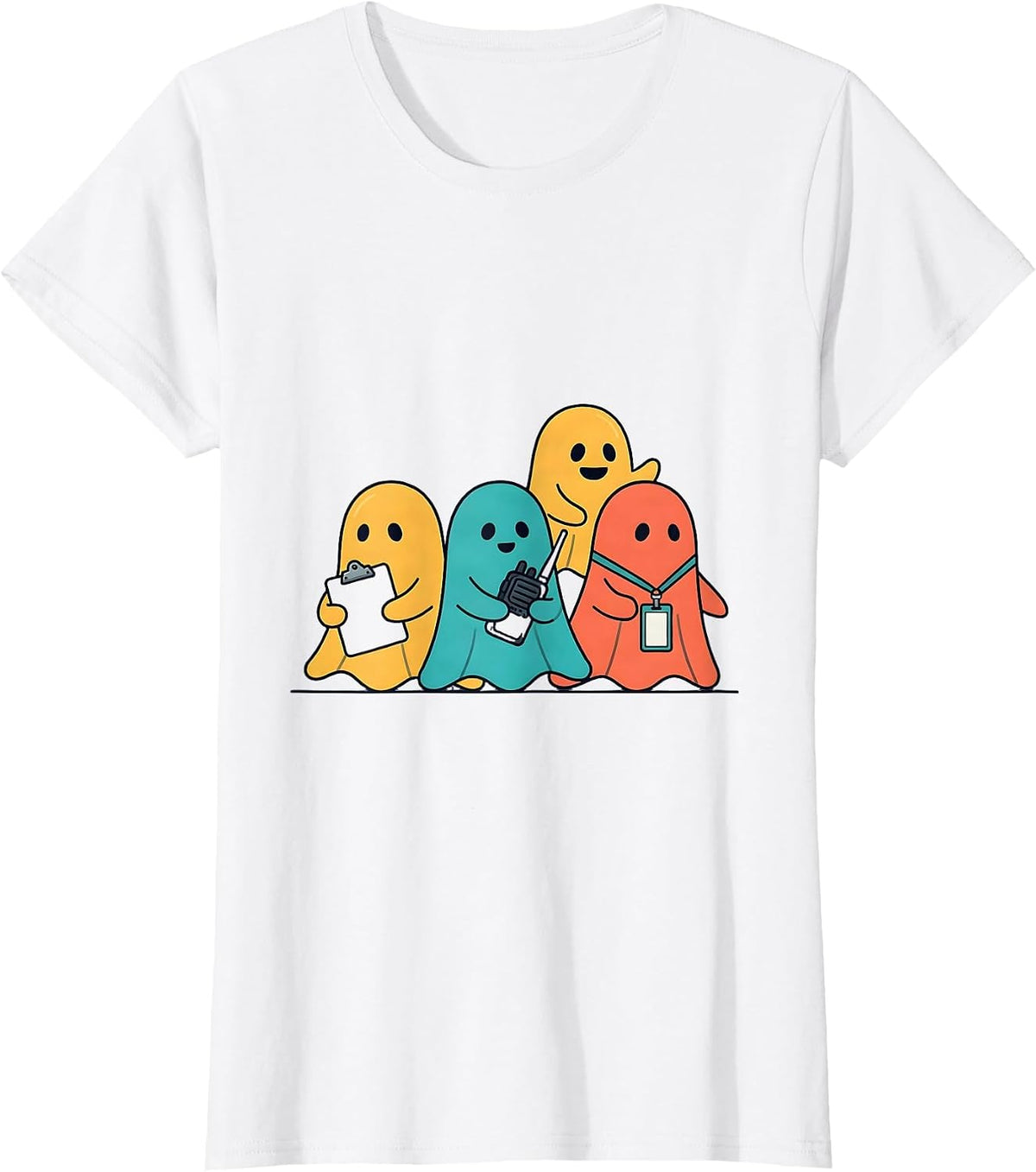 Women's Friendly Ghost Sheet Para Normal Activities Sped Teacher T-Shirt - White