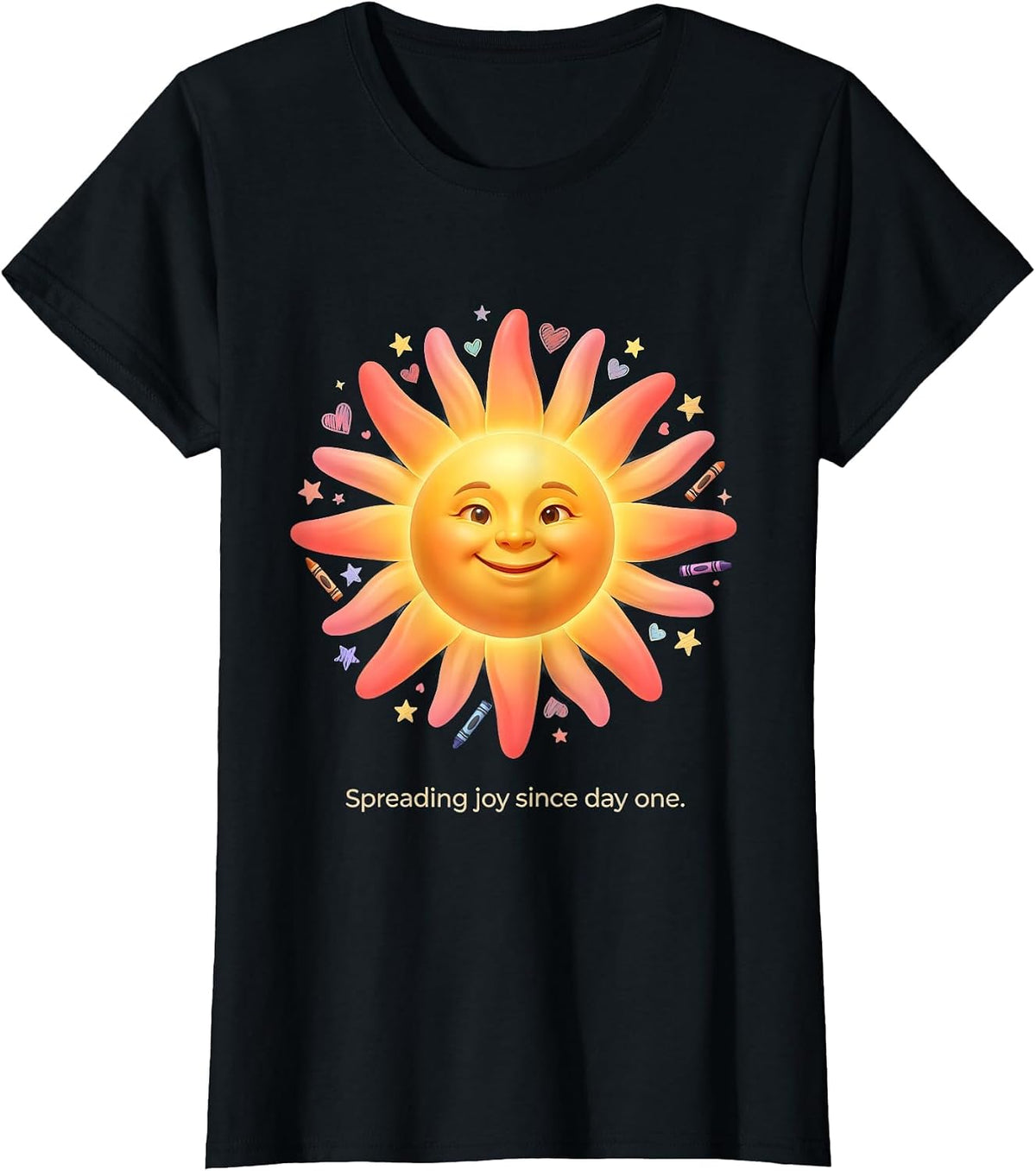 Spreading Joy Since Day One Preschool Teacher T-Shirt - Black