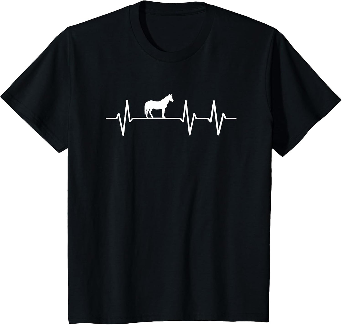 Horse Riding - Frequency of Heartbeat T-Shirt - Black