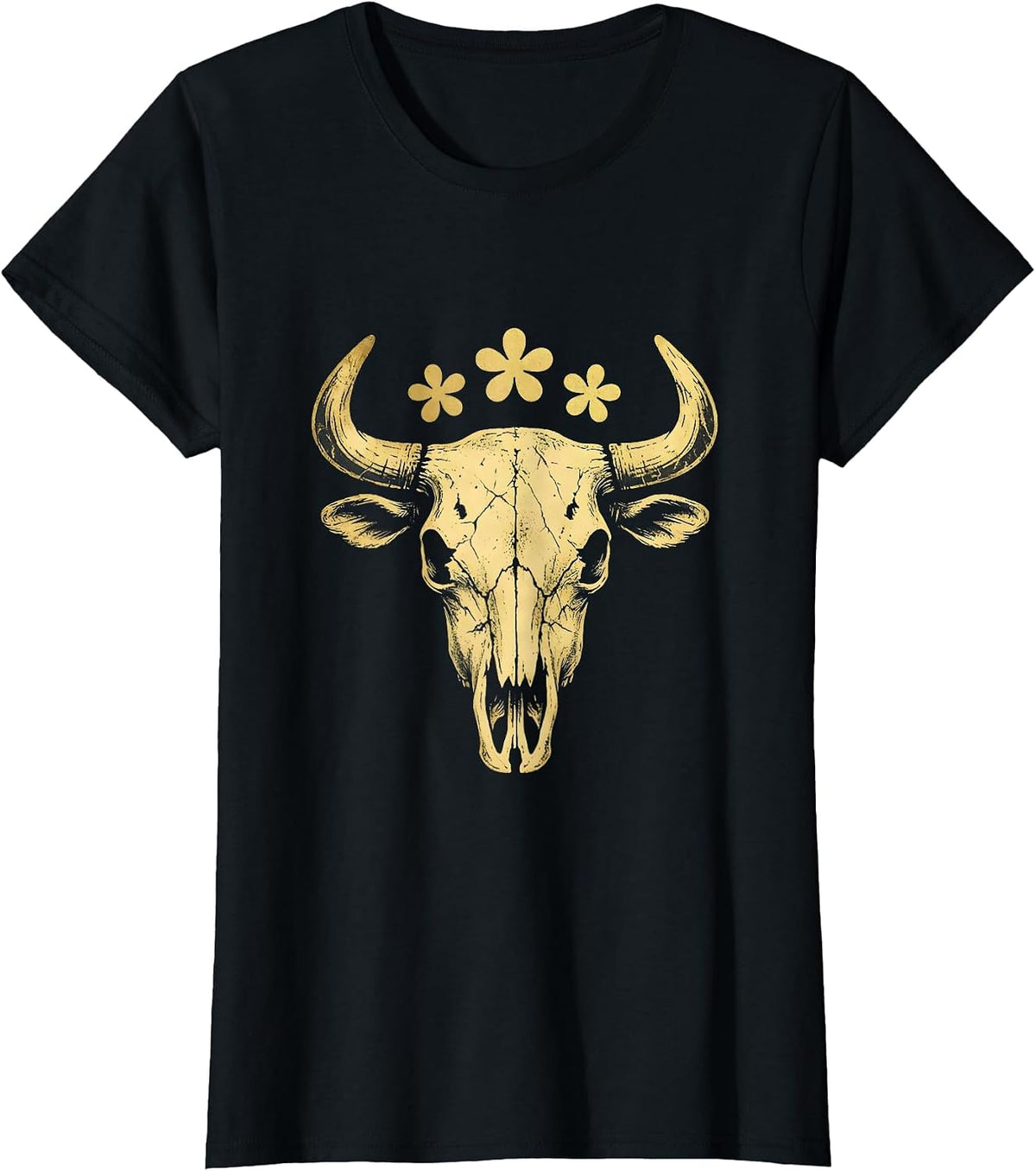 Cowboy Silhouette Riding Horse at Sunset T-Shirt - Black