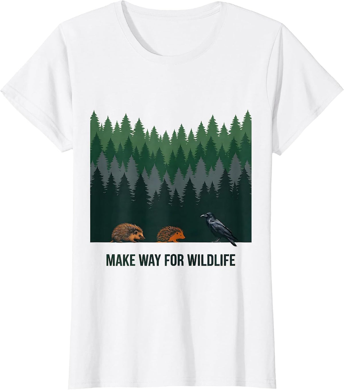 Make Way For Wildlife Nature Lover Retro Forest Wildlife T-Shirt - White