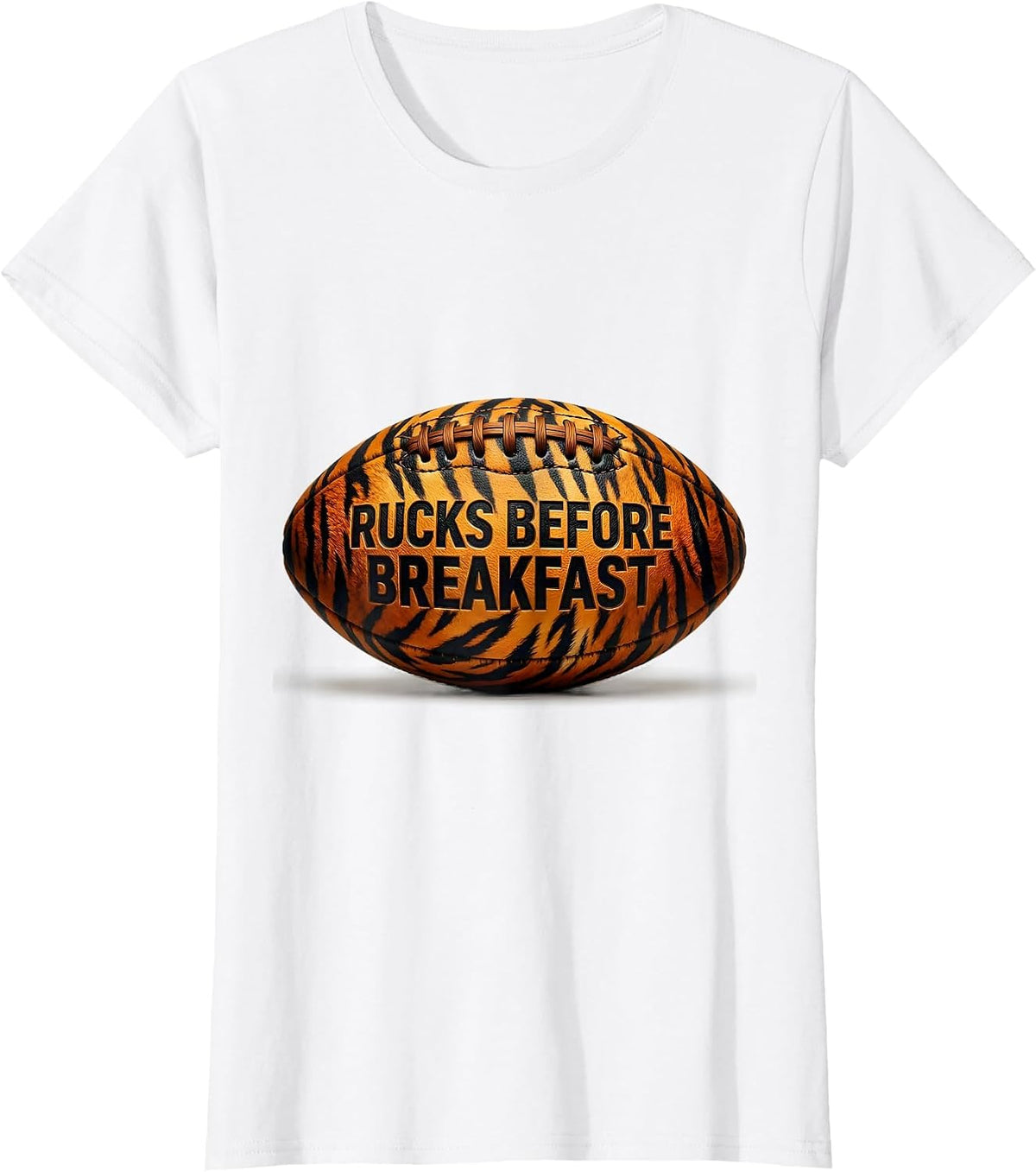 Rucks Before Breakfast Rugby Design T-Shirt - White
