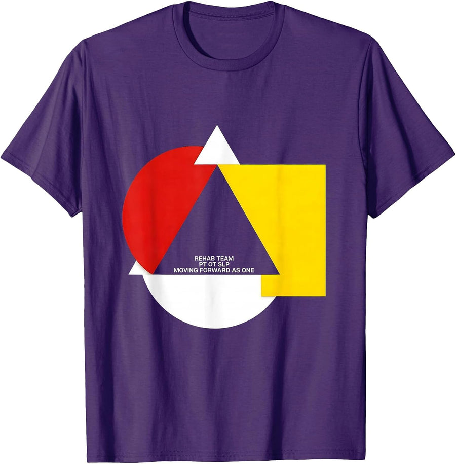 Men's Rehab Team PT OT SLP Moving Forward As One Modernist T-Shirt - Purple