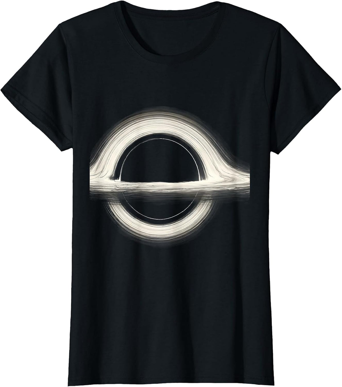 Women's Black Hole Minimalist Physics Science Enthusiast T-Shirt - Black