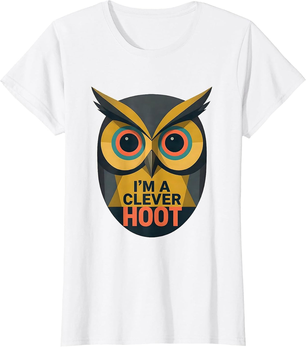 I'm A Clever Hoot Midcentury Modern Owl Lover Retro Humor T-Shirt - White