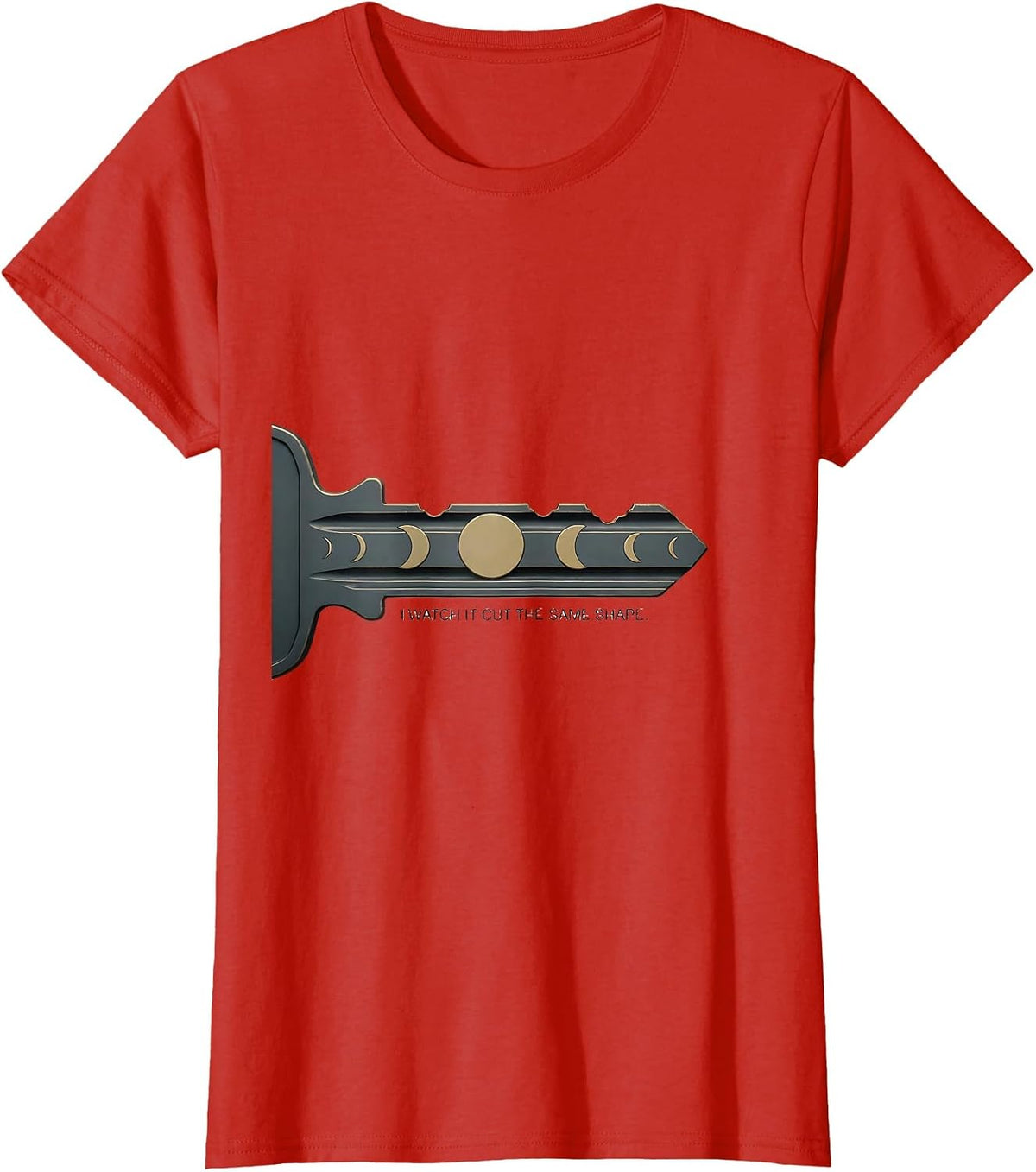 I Watch It Cut The Same Shape Astronomy Lunar Cycle T-Shirt - Red
