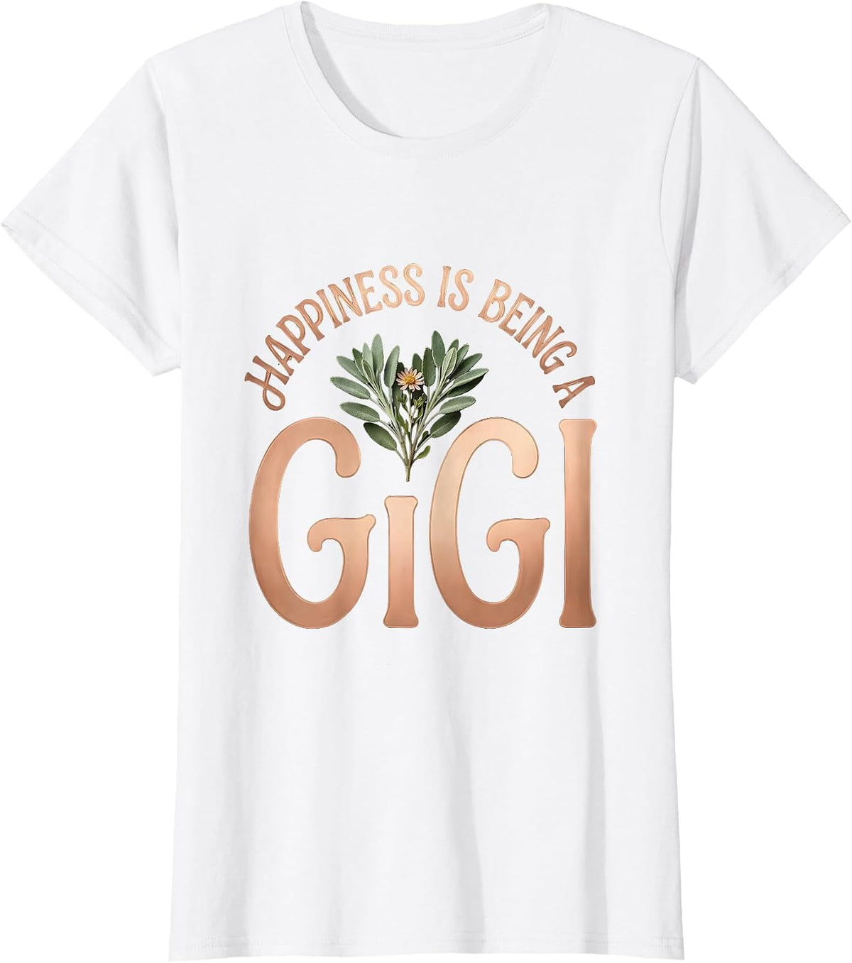 Happiness Is Being A Gigi Boho Grandma Nickname Gift T-Shirt - White