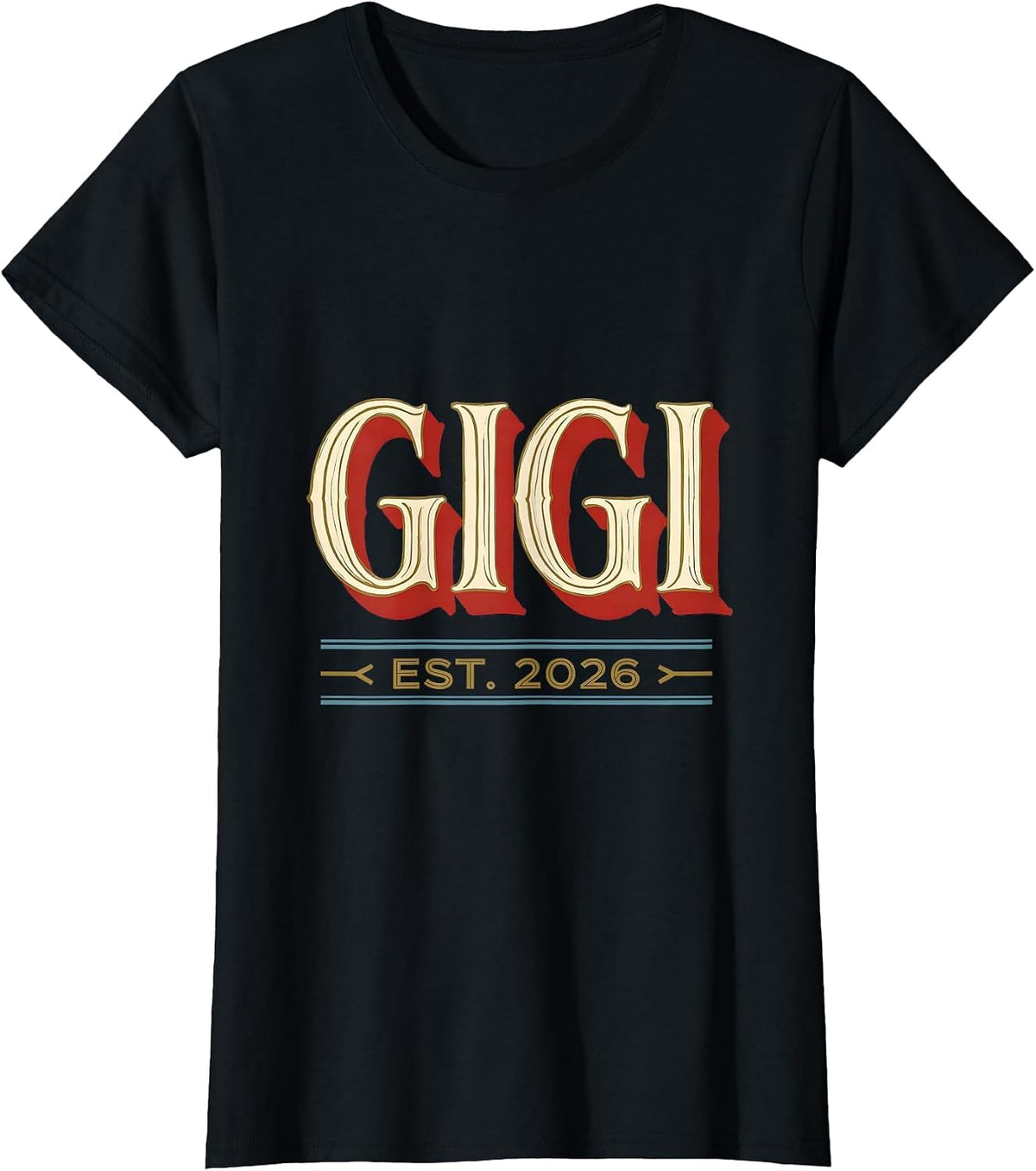 Gigi Est. 2026 Sentimental Family Role Announcement Gift T-Shirt - Black