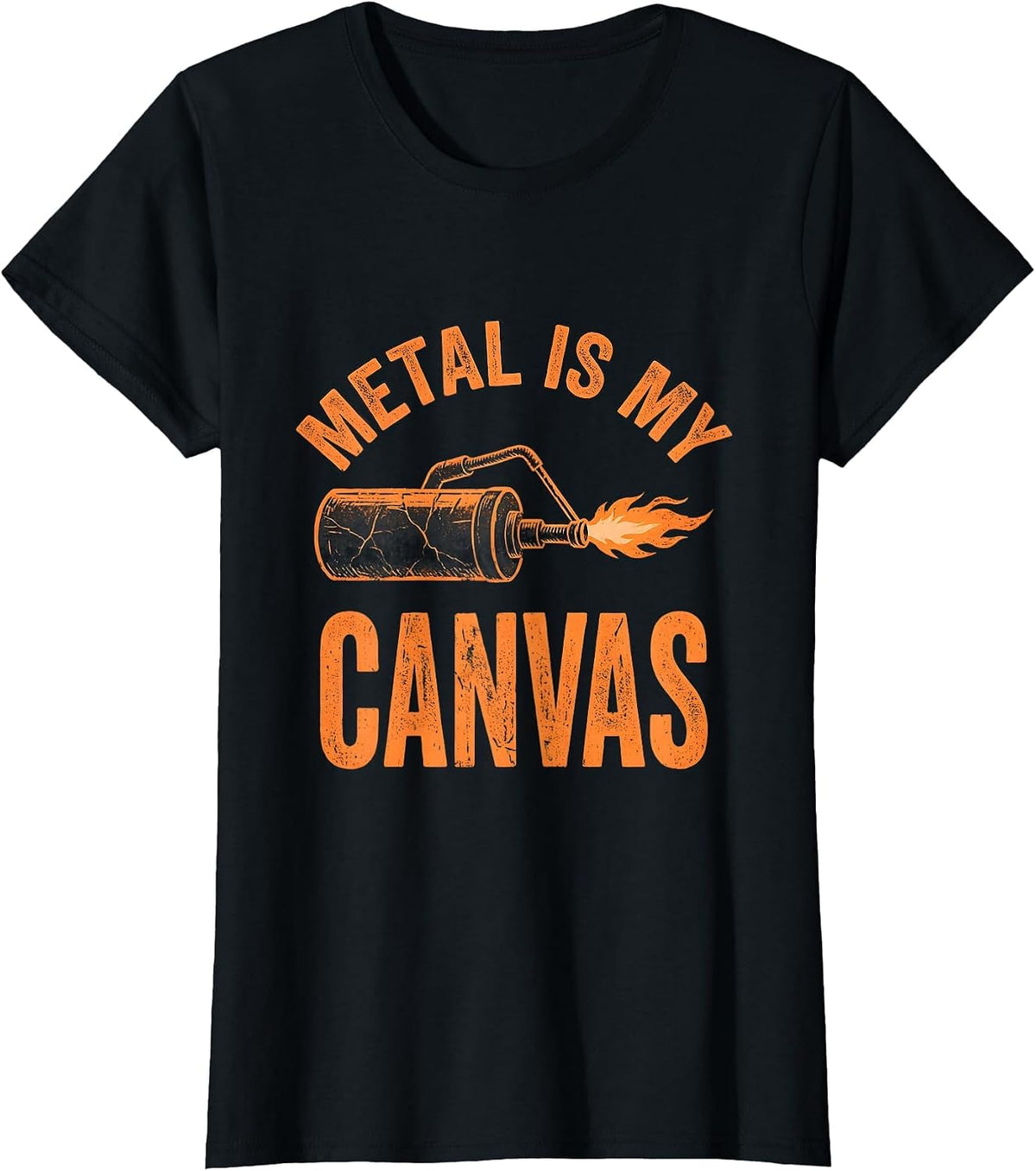 Metal Is My Canvas Welder Graphic Design T-Shirt - Black