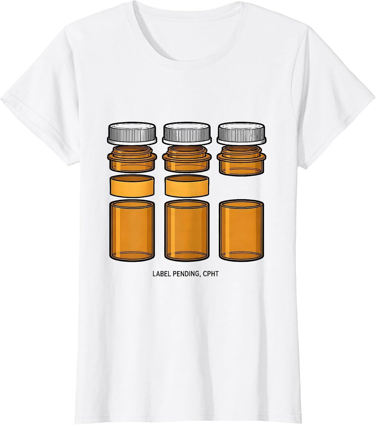 Women's Label Pending CPhT Funny Pharmacy Technician Graduation Gift T-Shirt - White