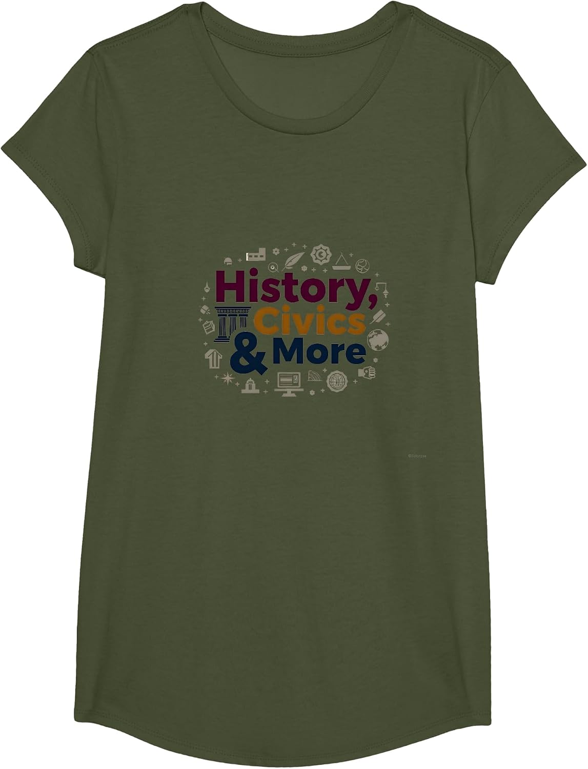 Social Studies Teacher History Civics & More Gift T-Shirt - Girls Olive Green