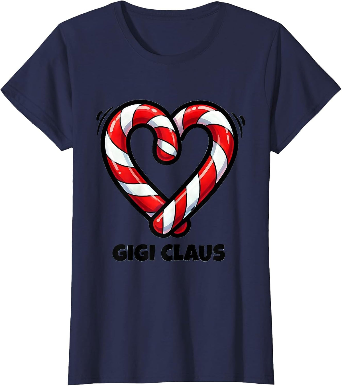 Women's Gigi Claus Cartoon Family Matching Christmas Pajama Role T-Shirt - Navy Blue